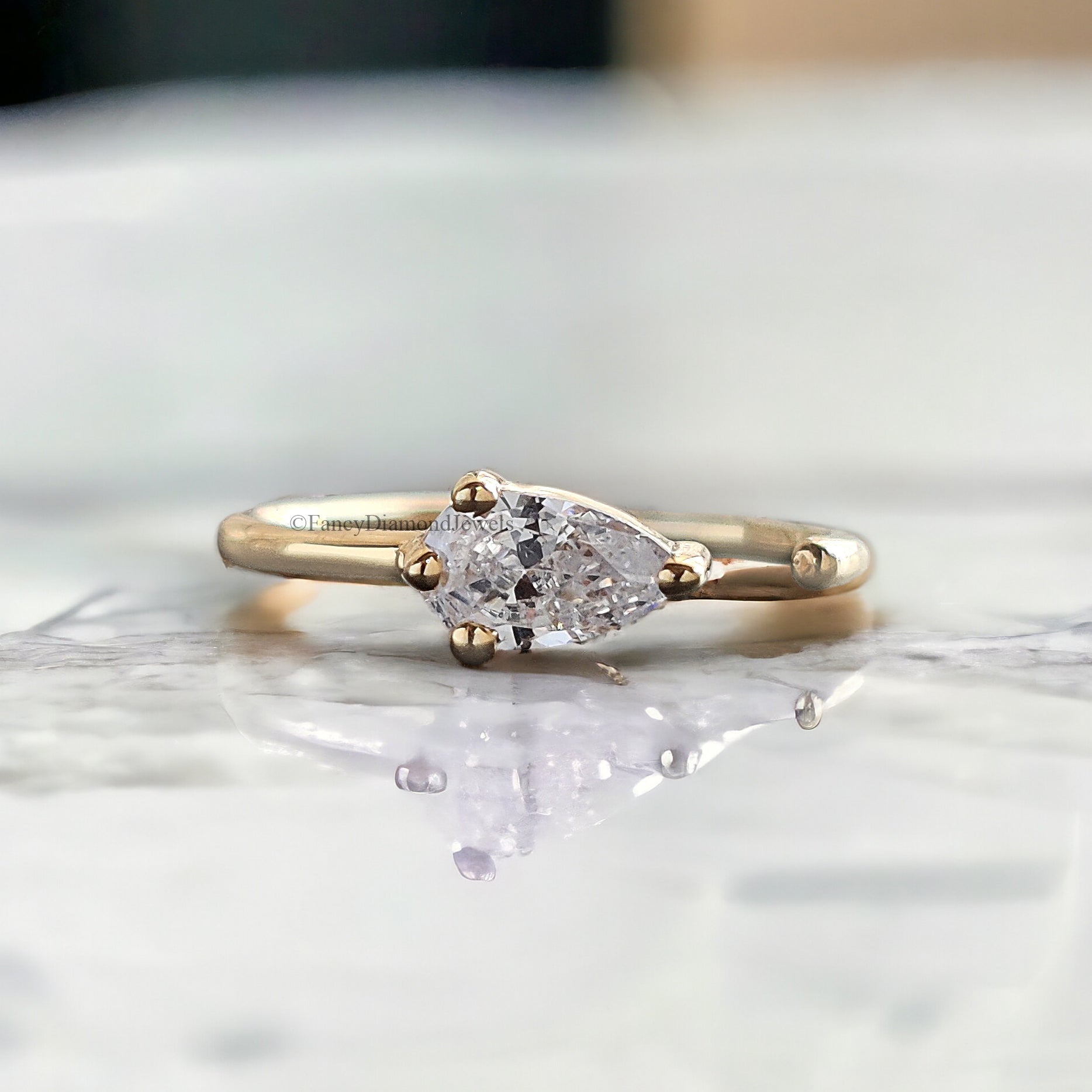 Tiny Solid Gold Pear Open Hoop Earrings Yellow Gold Pear Moissanite Diamond Mini Hoop Dewdrop Hoop Earring Minimalist Jewelry FD43