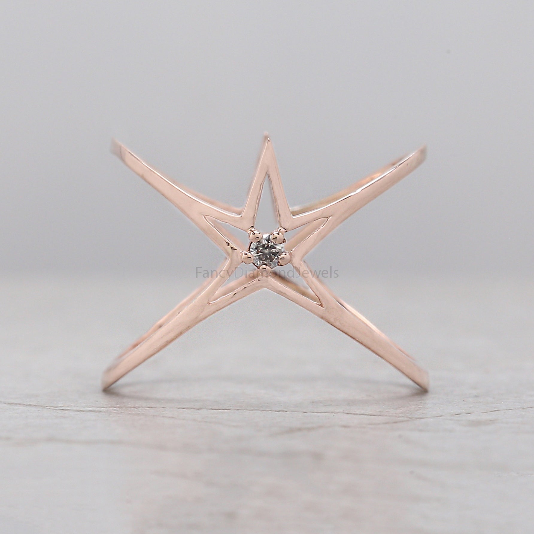 Round salt and pepper Diamond Ring, Salt and pepper Round Diamond Engagement Ring, Round Natural Diamond Ring, Round Cut Ring, KD1149