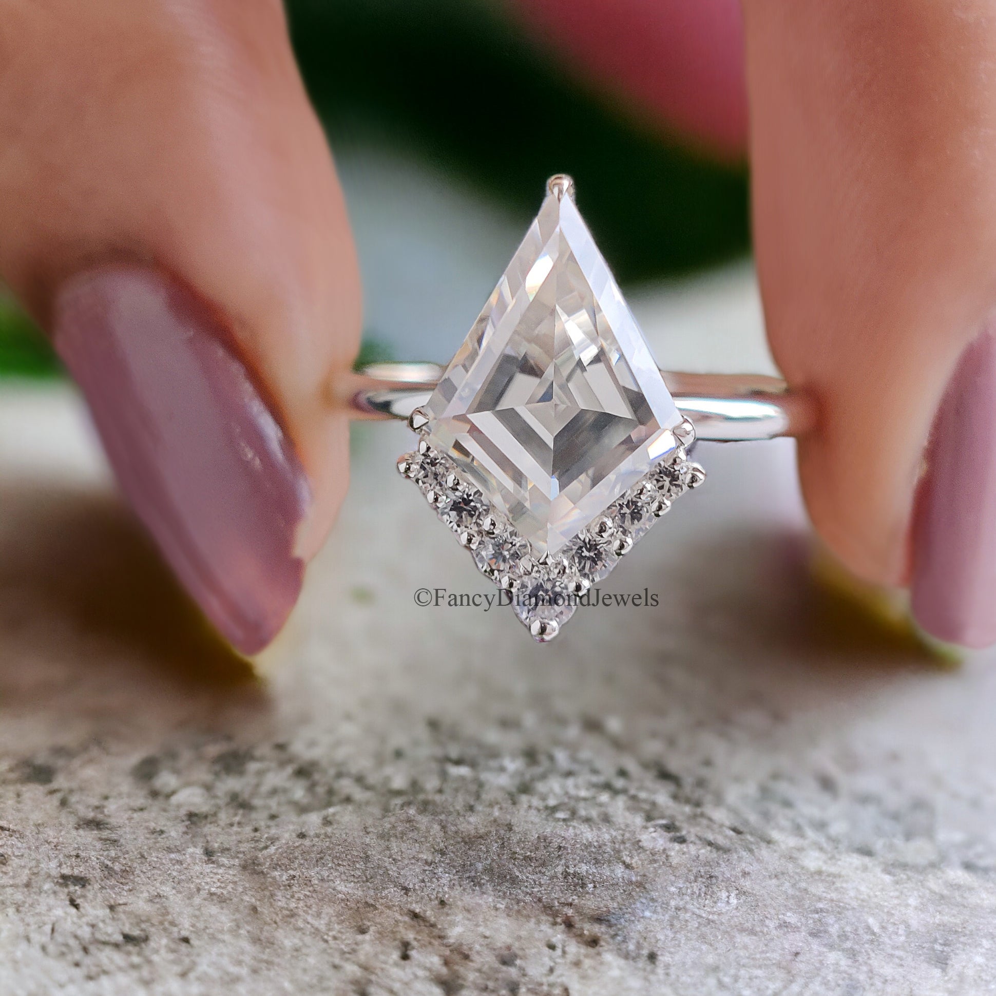 2.60 CT Antique Half Halo Moissanite Ring Antique Half Halo Engagement Ring Compass Set Prong Wedding Ring Anniversary Gift For Her FD61