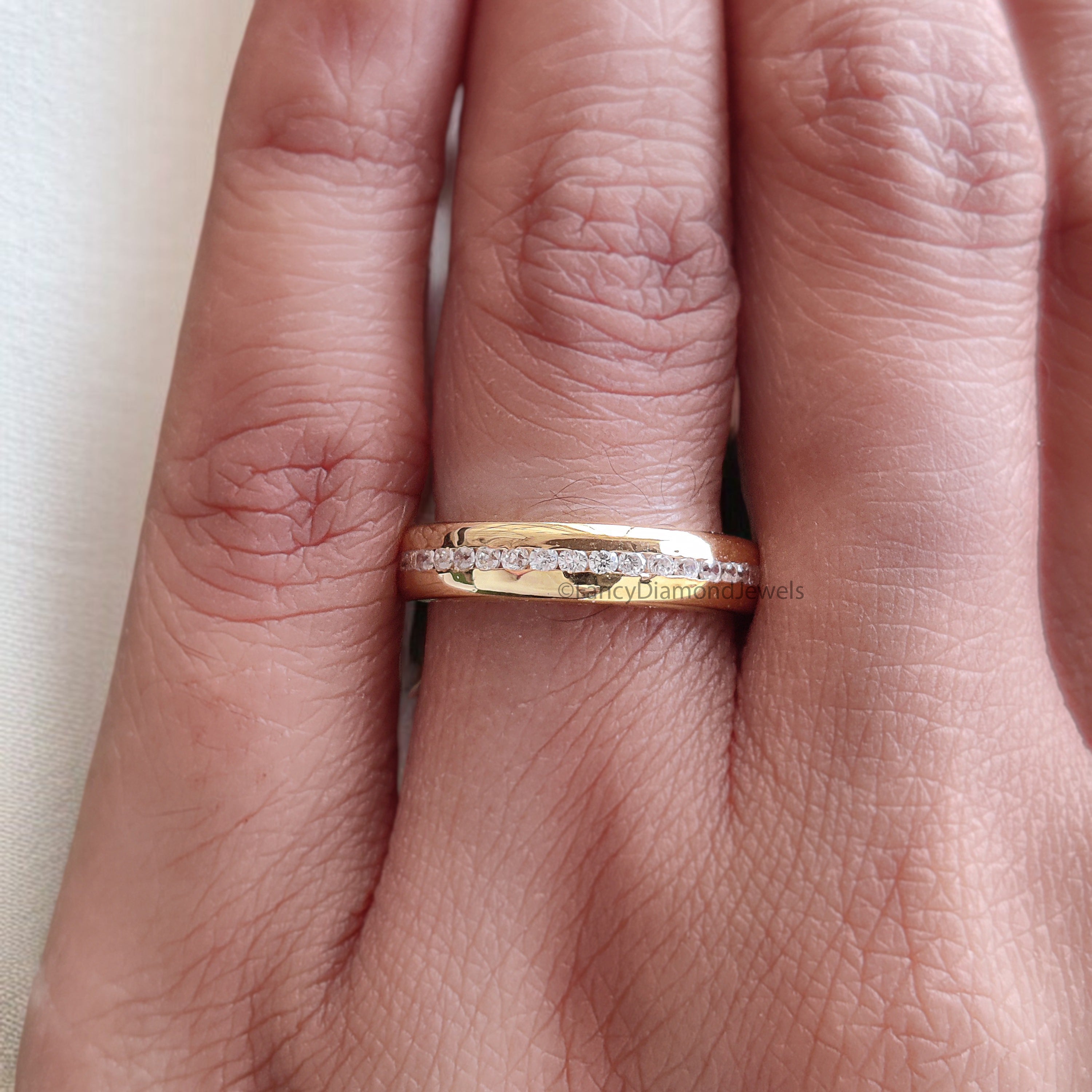 Elegant Silver Wedding Ring Set with Sparkling Diamonds for Couples Wedding Band Set with Channel Setting Perfect Symbol of Forever FD522