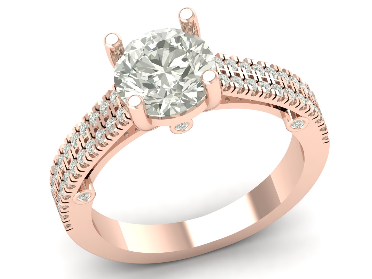 2.32 TW Round Cut Lab Grown Diamond Ring Prong Set Solitaire Ring Wedding Ring Engagement Ring PR611