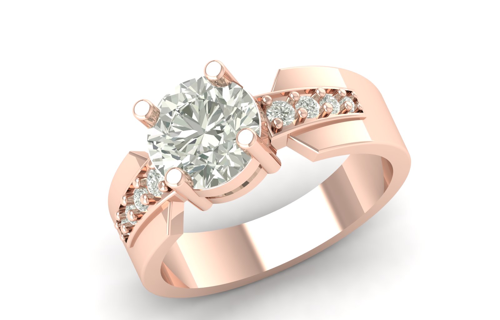 2.08 TW Unique Ring Prong Setting Round Cut Lab Grown Diamond Ring Solitaire Ring Wedding Ring Engagement Ring PR602