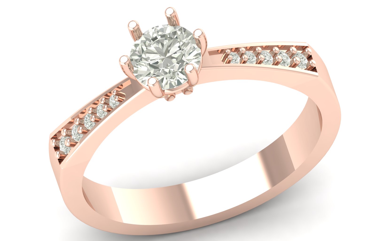 0.54 TW Round Cut Lab Grown Diamond Ring Round Prong Setting Engagement Ring Bridal Wedding Ring PR637