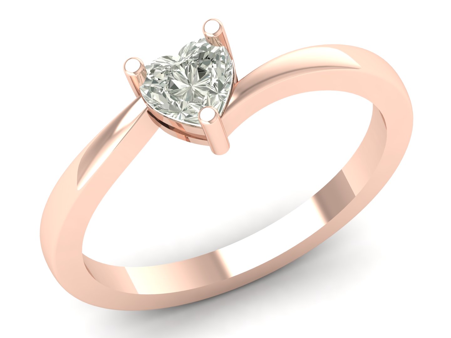 0.44 TW Heart Shape Diamond Ring Heart Cut Lab Grown Diamond Engagement Ring valentine Ring Wedding Ring Bypass Band Bridal Ring PR623