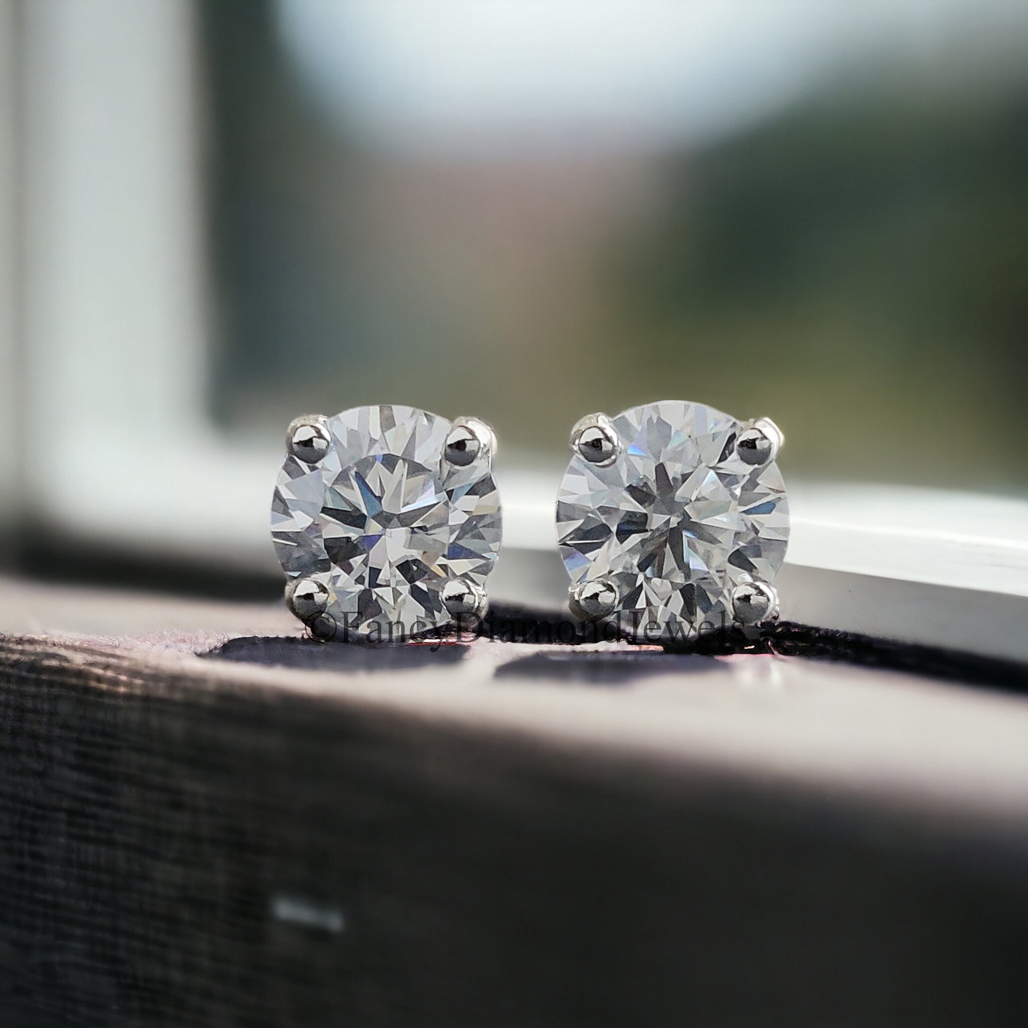 6 MM Round Brilliant Cut Earrings Colorless Moissanite Stud Earrings Screw Back Earrings Wedding Earrings Round Studs Earrings for Her FD24