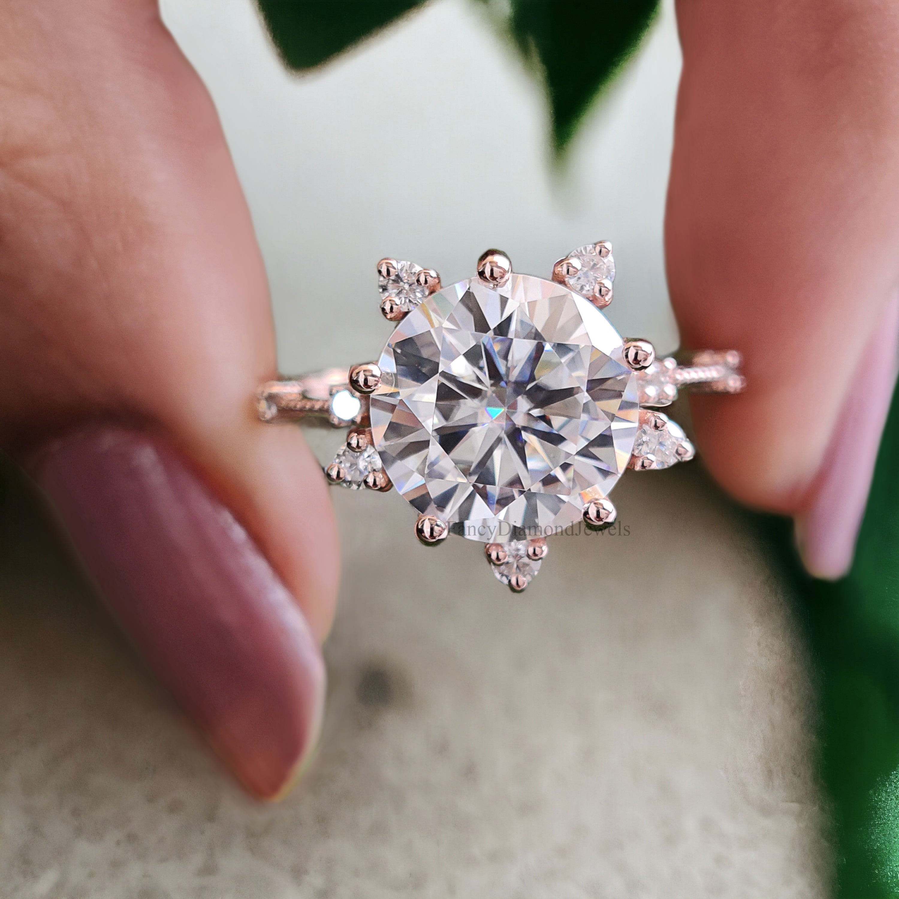 2.40 CT Brilliant Round Cut Moissanite Ring Handmade Sterling Silver Band Ring Promise Ring Engagement Ring Wedding Ring Gift for Her FD126