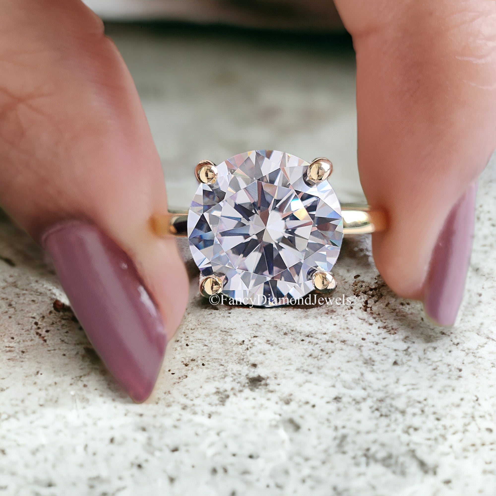 5.00 CT Round engagement ring Gold ring Silver ring Promise ring Diamond ring Simulant ring Solitaire ring Gift for her Stacking ring FD109