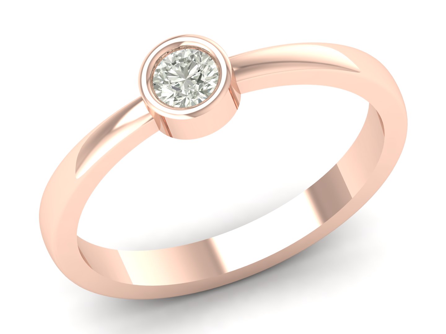 Unique Design Ring 0.16 TW Round Cut Lab Grown Diamond Ring Bezel Setting Design Ring Engagement Ring Wedding Ring PR627