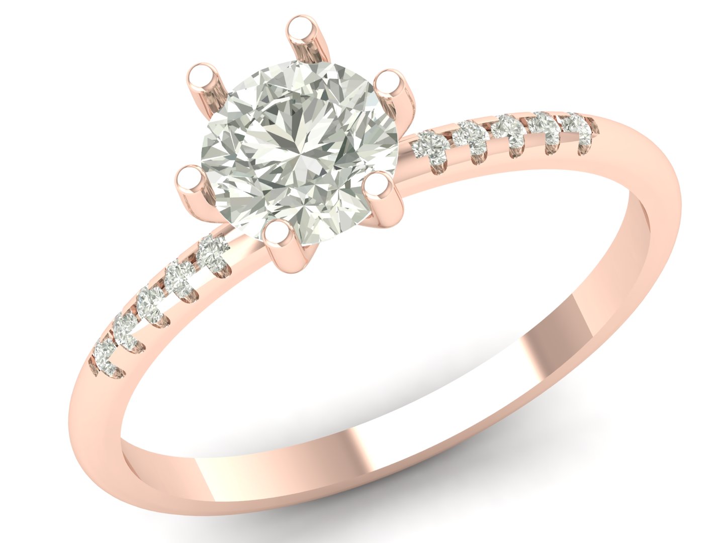 0.88 TW Round Cut Lab Grown Diamond Ring Prong Setting Engagement Ring Bridal Wedding Ring Solitaire Ring PR621