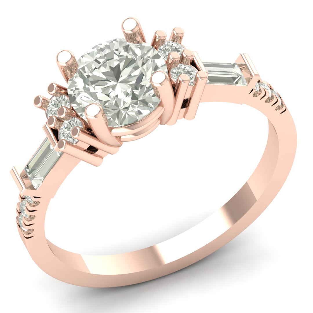 1.68 TW Unique Ring With Round Cut Lab Grown Diamond Ring Prong Set Ring Bridal Wedding ring Engagement ring PR645