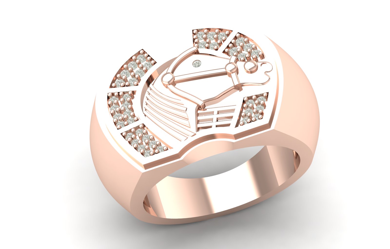 0.17 TW Horse Unique Ring Prong Set Ring Round Cut Lab Grown Diamond Ring Wedding ring Bridal Ring Men's Engagement ring PR600