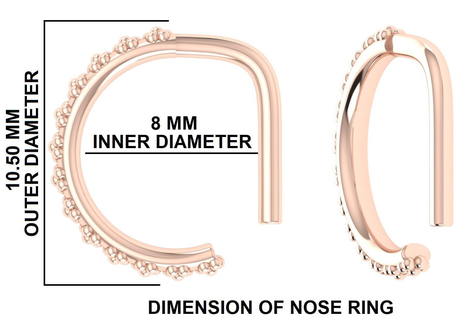 Unique Nose Ring Indian Nose Ring Tribal Nose Ring Gold Nose Ring Indian Jewelry Tribal Piercing Cartilage Jewelry Hoop FD500