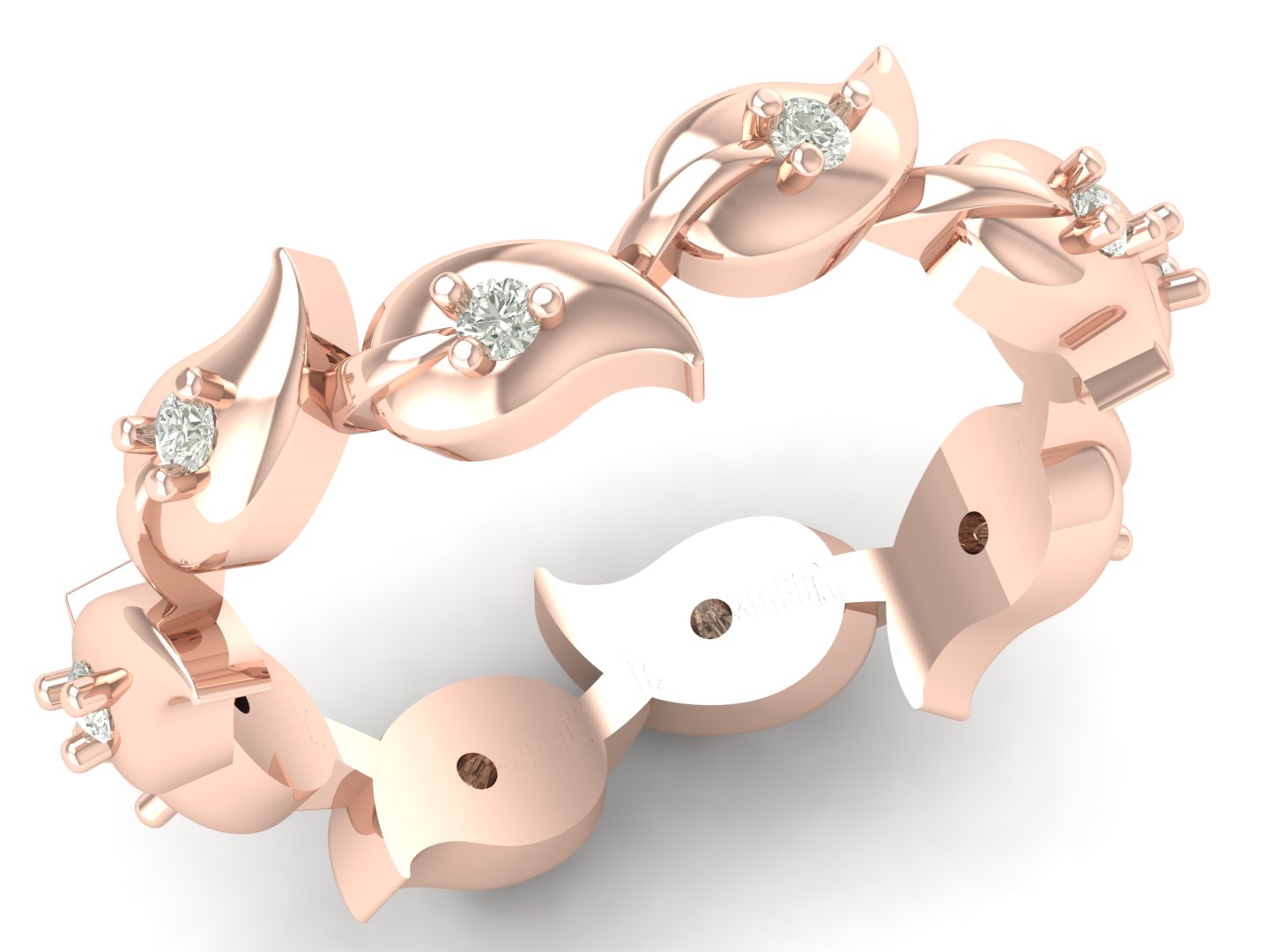 0.15 TW Leaf Bridal Ring Prong Set Ring Round Cut Lab Grown Diamond Ring Wedding ring Bridal Ring Engagement ring PR601