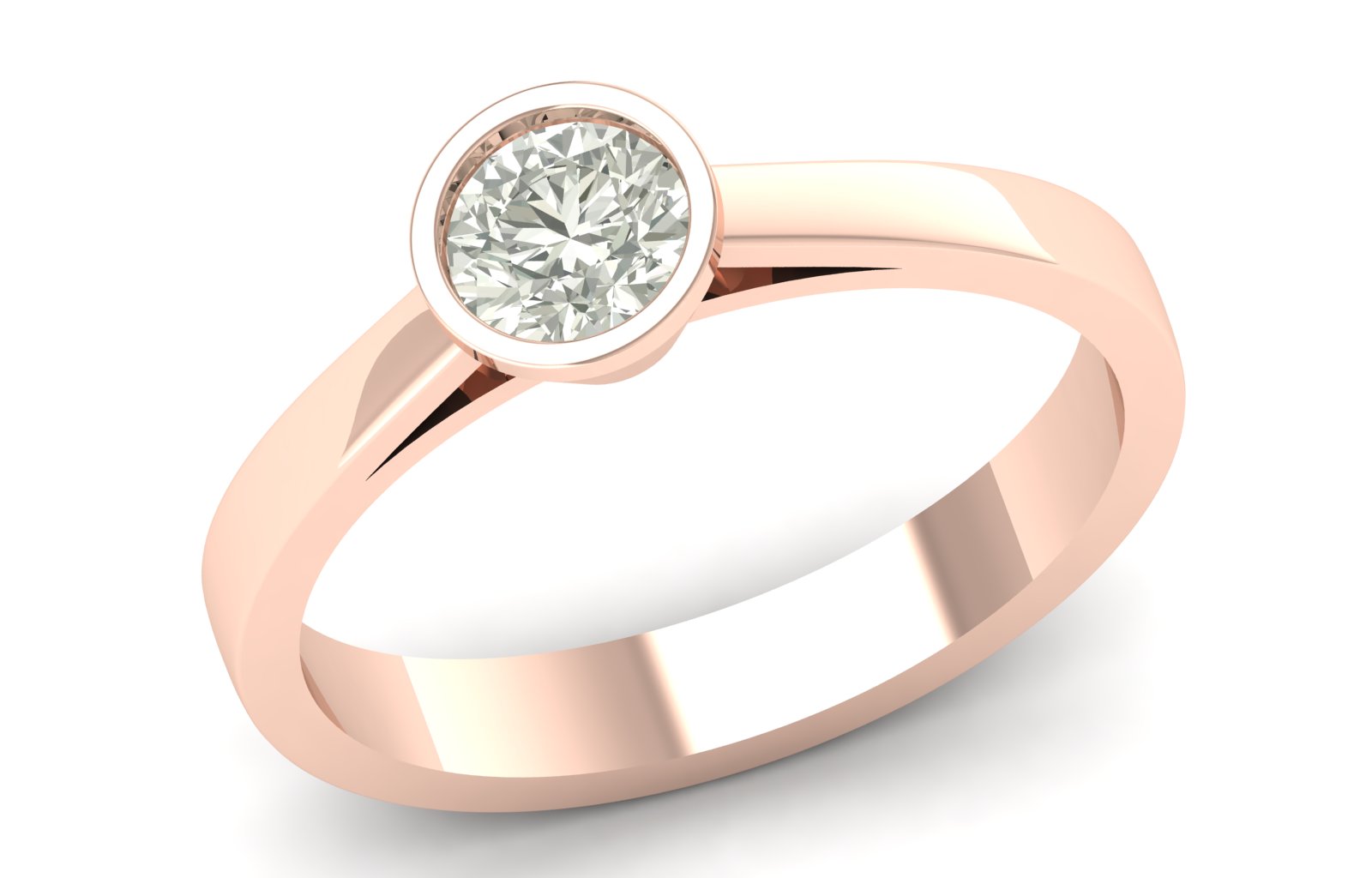 0.47 TW Unique Design Ring Round Cut Lab Grown Diamond Ring Engagement Ring Bezel Setting Design Ring Wedding Ring PR626