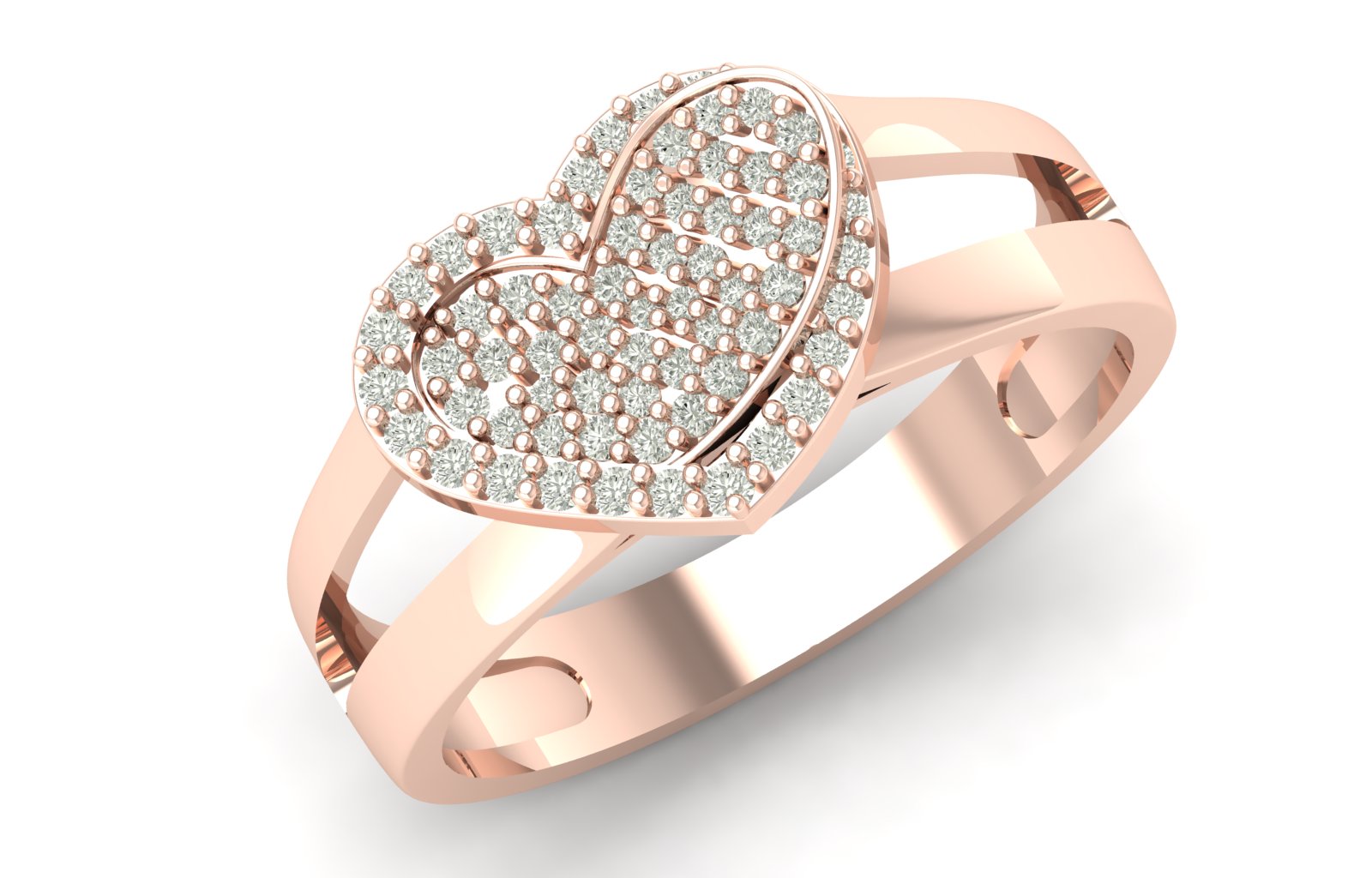 0.25 TW Cute Heart Shape Ring Prong Set Round Cut Lab Grown Diamond Wedding Ring Bridal Ring Engagement Ring valentine Ring PR530