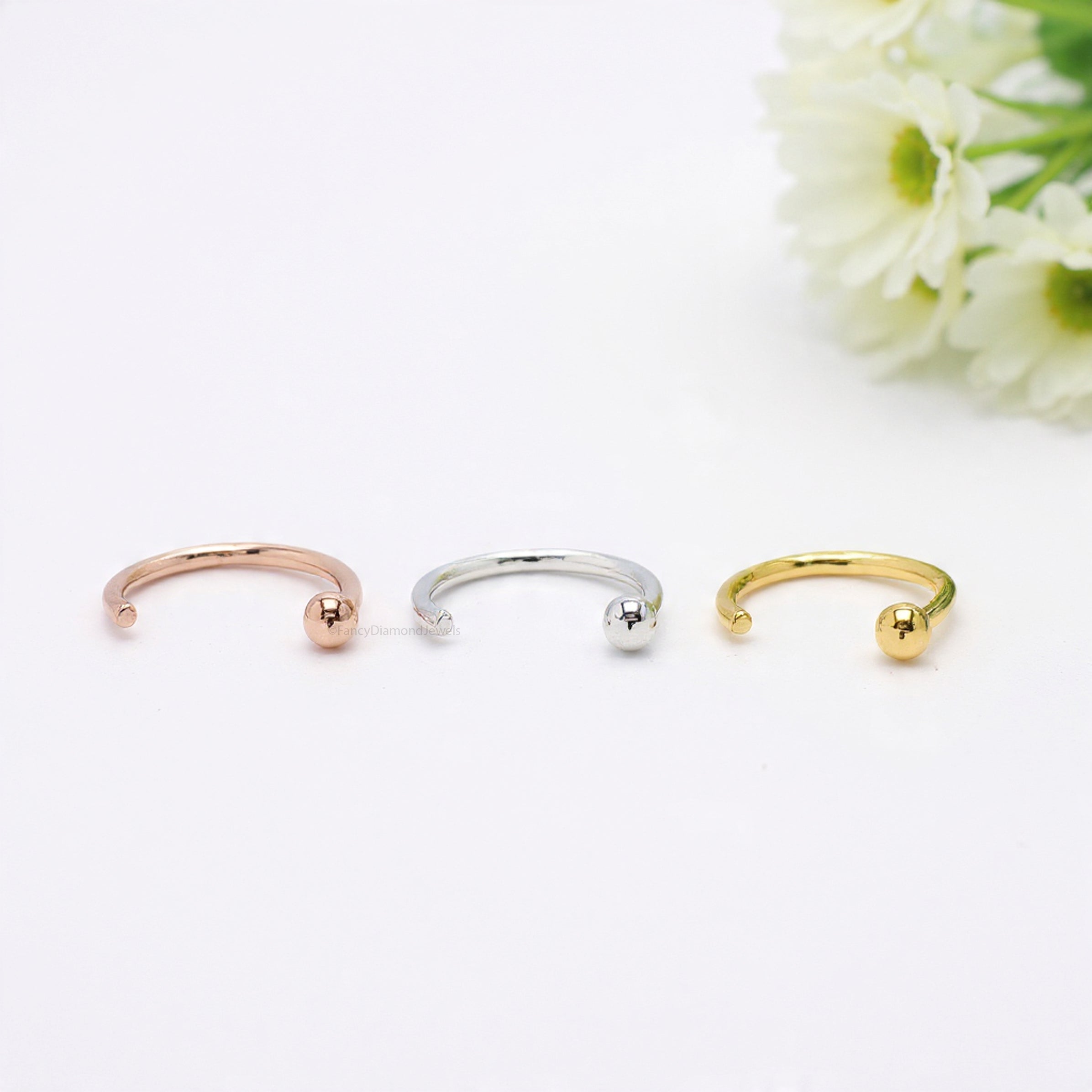 Nose Ring Hoop Tragus Hoop Helix Hoop Small Tiny Nose Ring Simply Sweet Nose Ring Rose Gold Sterling Silver Nose Stud FD489