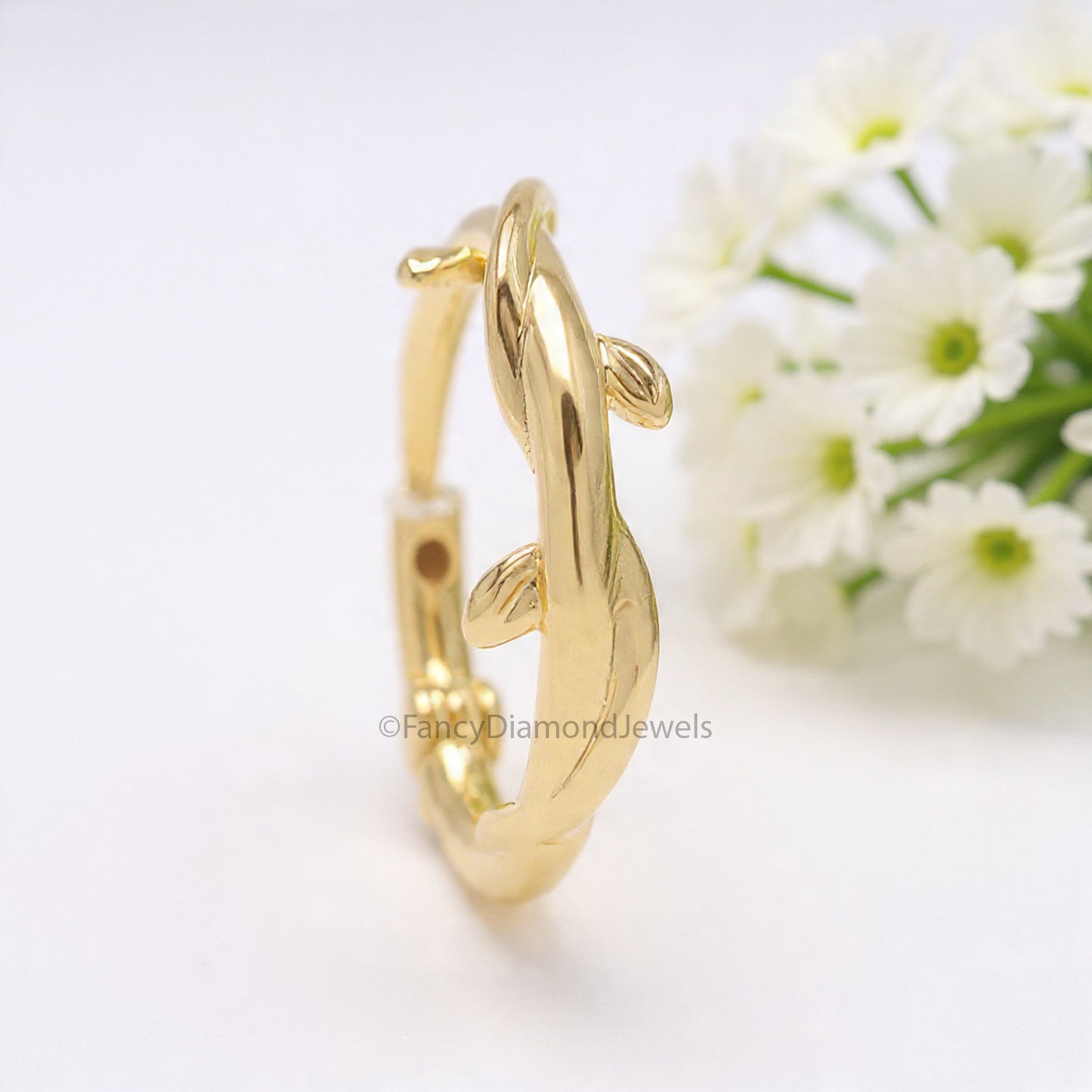 Twist Leaf Nose Hoop Solid Gold Rope Nose Hoop Unique Nose Piercing Nose Ring Clicker Braided Nose Ring Hoop Nose Ring Gold FD490