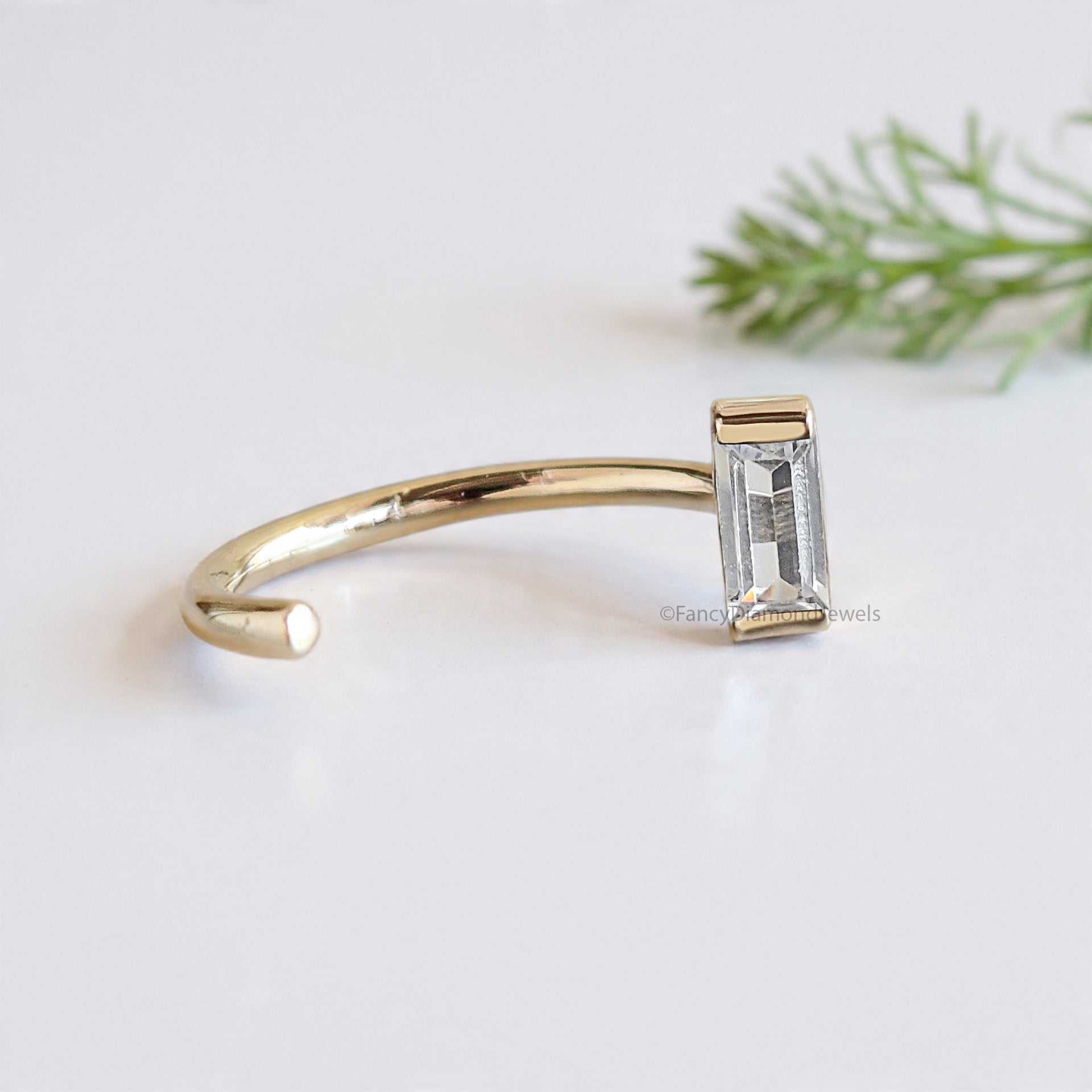 Tiny Baguette Hoops Earring Open Hoop Earrings Baguette Diamond Earrings Minimalist Earrings Classic and beautifully matched Earrings FD478