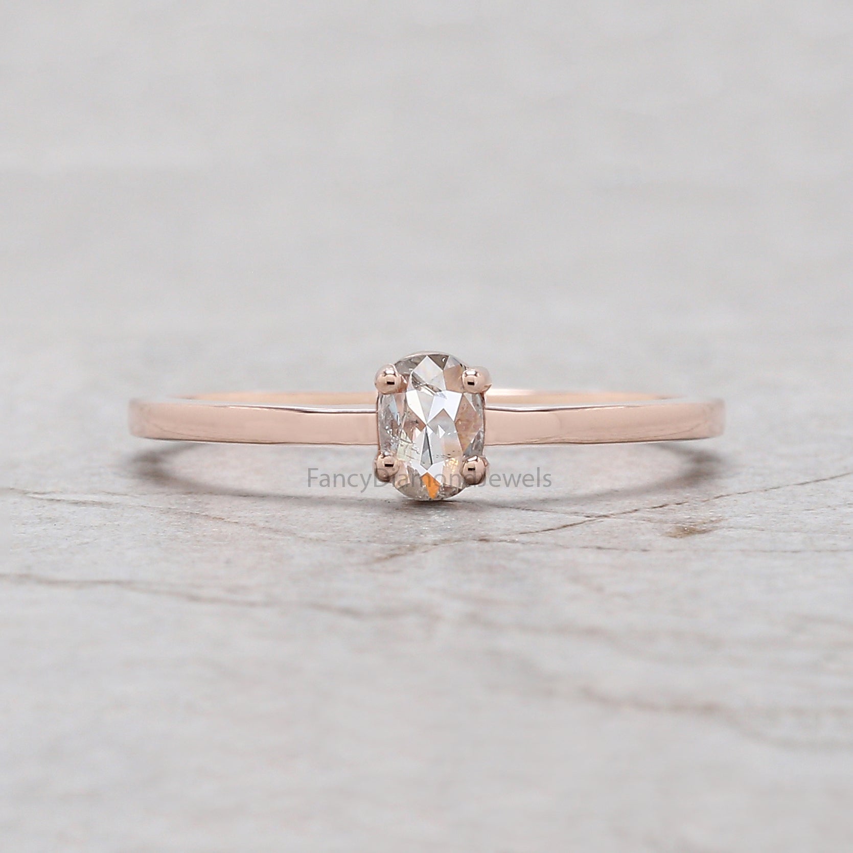 Oval salt and pepper Diamond Ring, Salt and pepper Oval Diamond Engagement Ring, Oval Diamond Ring, Oval Ring, Oval Bridal Ring Set, KD1142