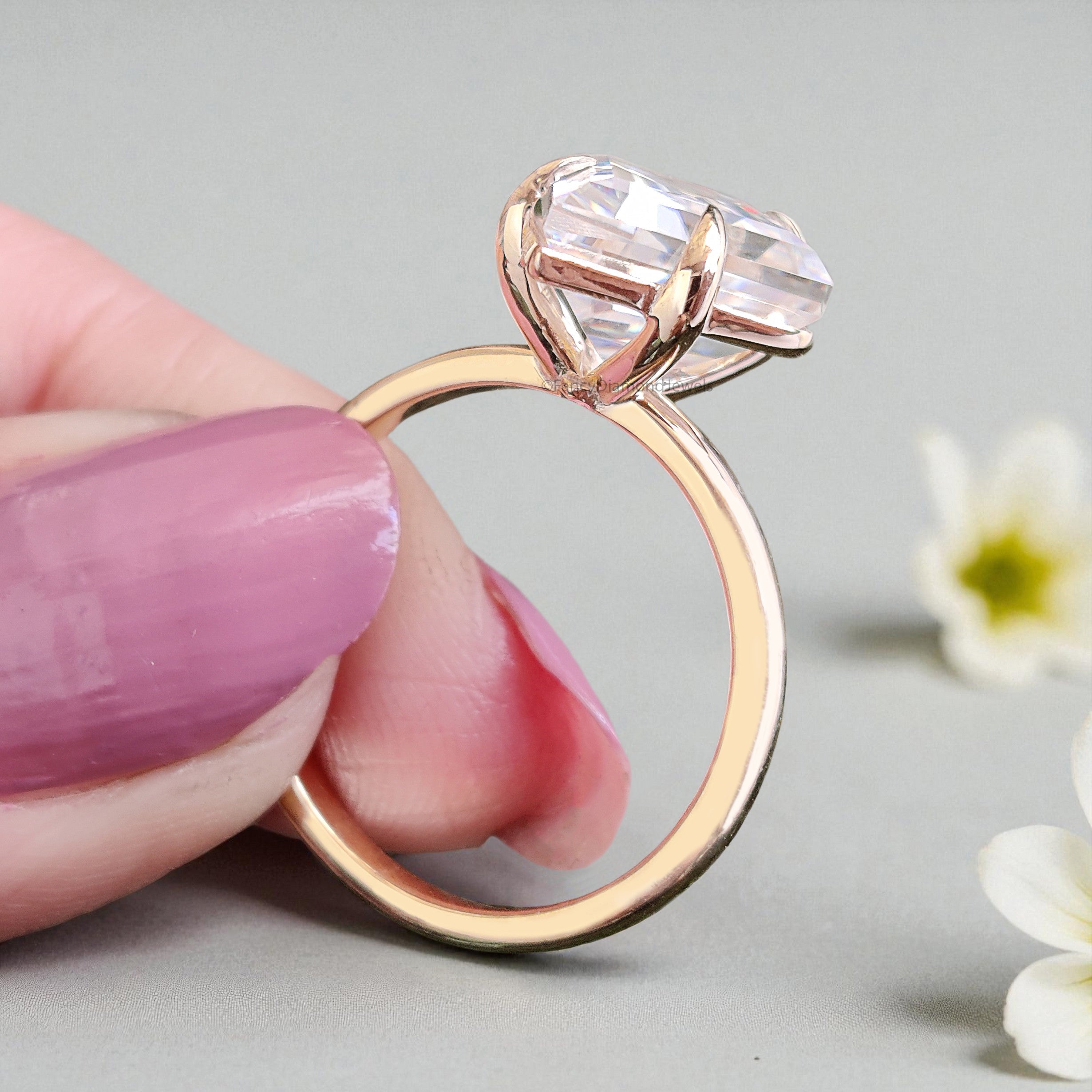 4.30 CT Kite Brilliant Cut Moissanite Engagement Ring Prong Set Ring Kite Solitaire Ring Wedding Ring Yellow Gold Ring Gift For Her FD454