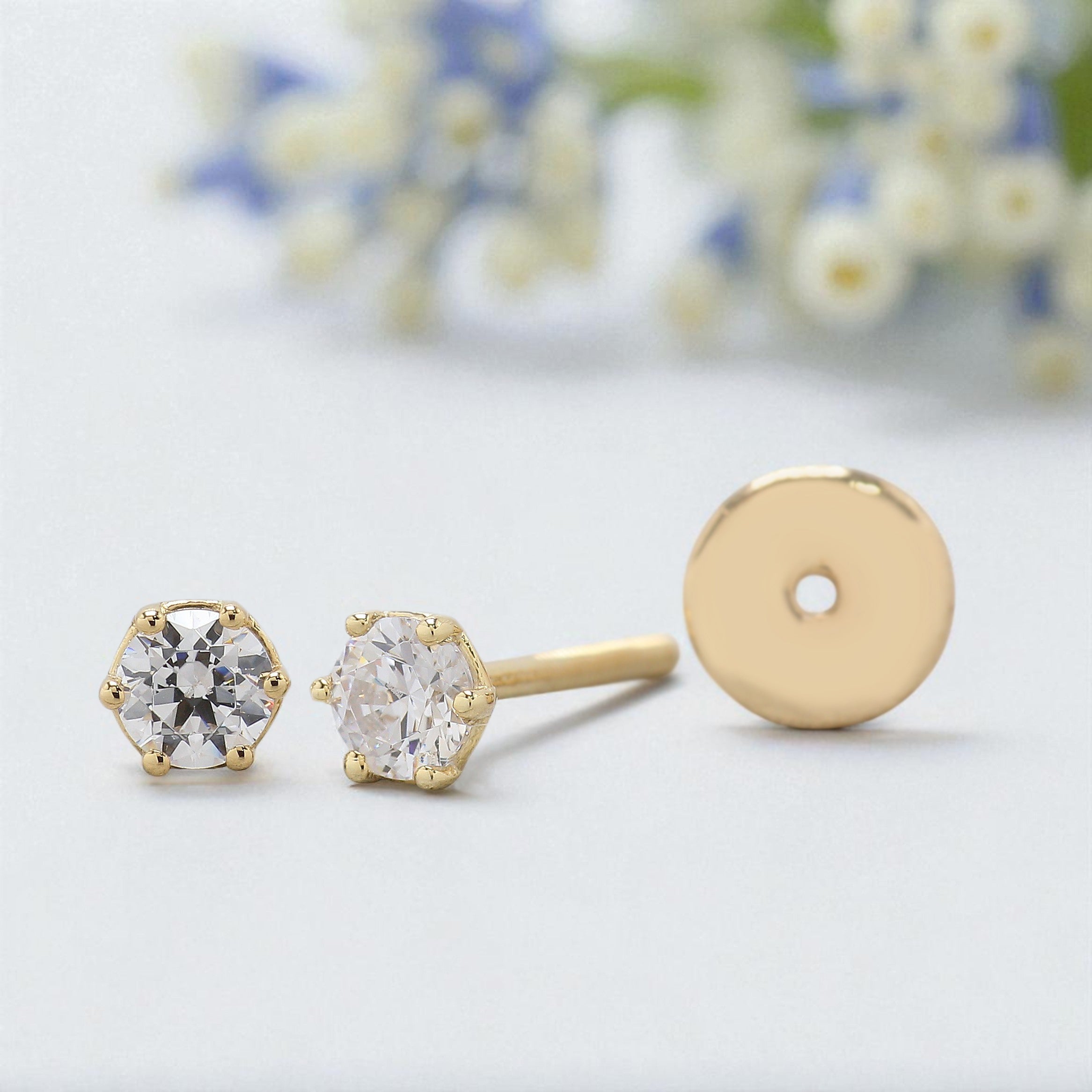 0.75 Ct Natural White Round Diamond Earring Round Brilliant Cut Earring Prong Earring Engagement Earring Earlobe Earring Gift For Her KD995