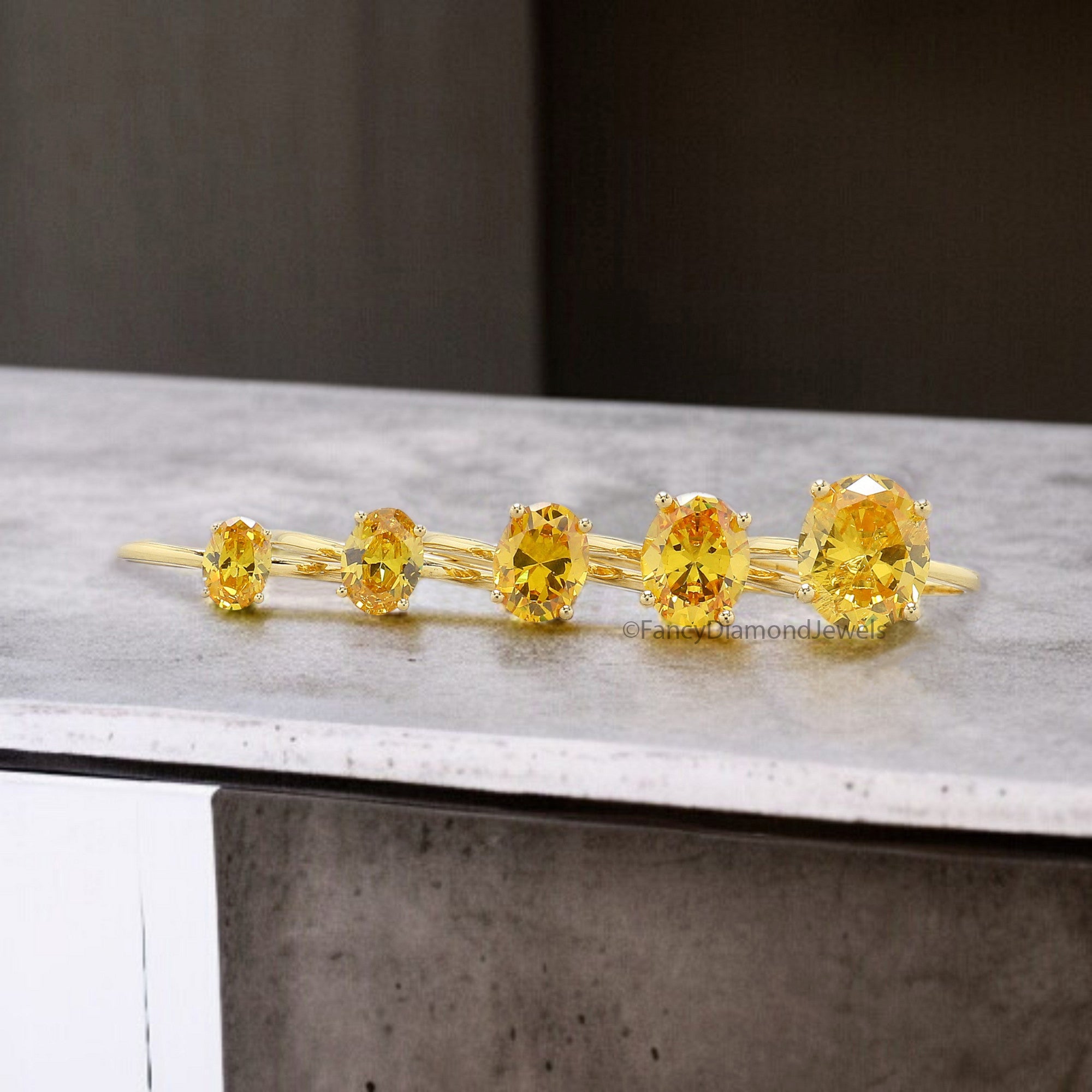 Oval Yellow Sapphire stone engagement ring 12mm 10mm 9mm 8mm 7mm ring silver simulant Ring Solitaire ring Diamond ring Gift for her FD340