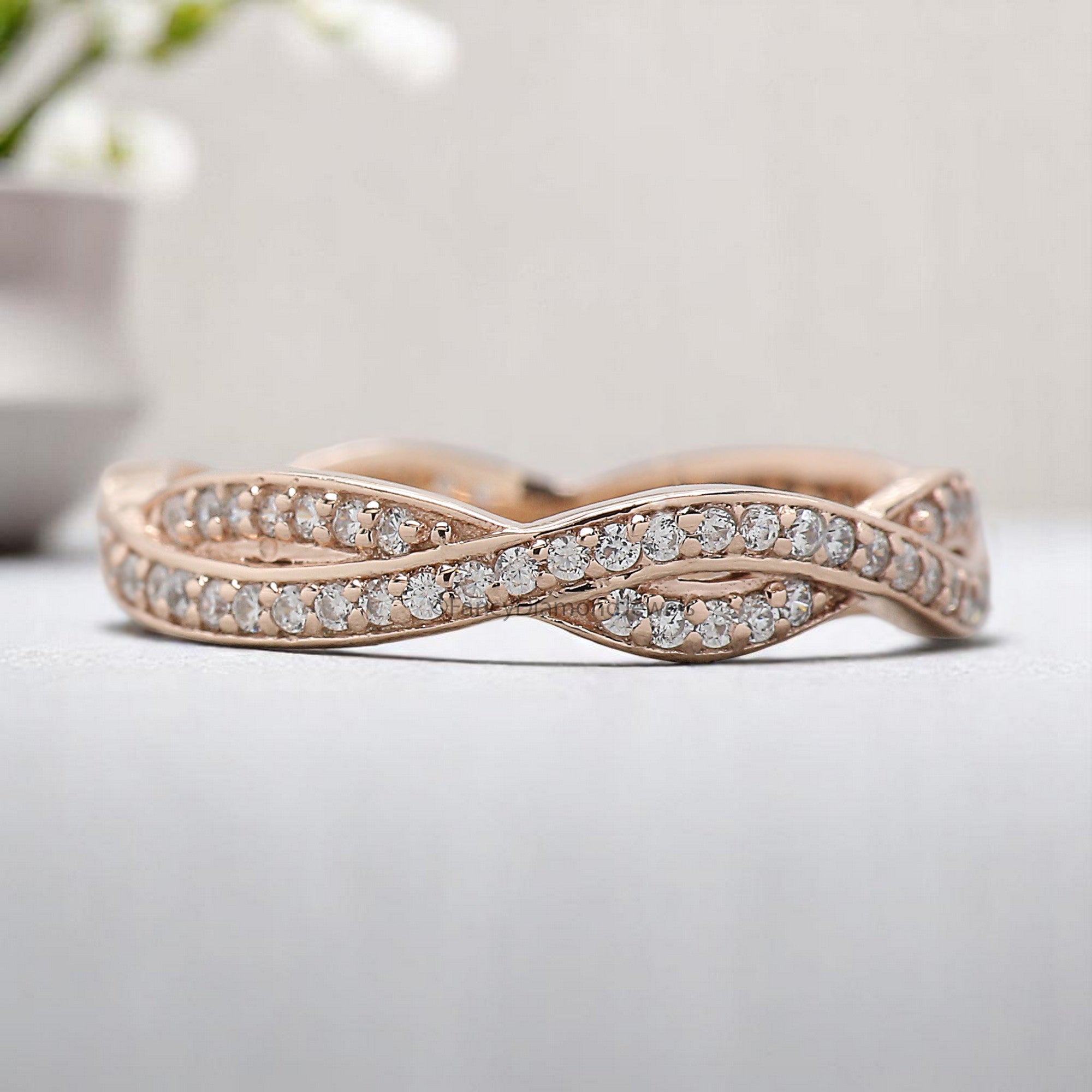 14k Solid Gold 1.00 MM Diamond Wedding Band Full Eternity Minimalist Ring stacking dainty matching anniversary ring Gift For Her KD912