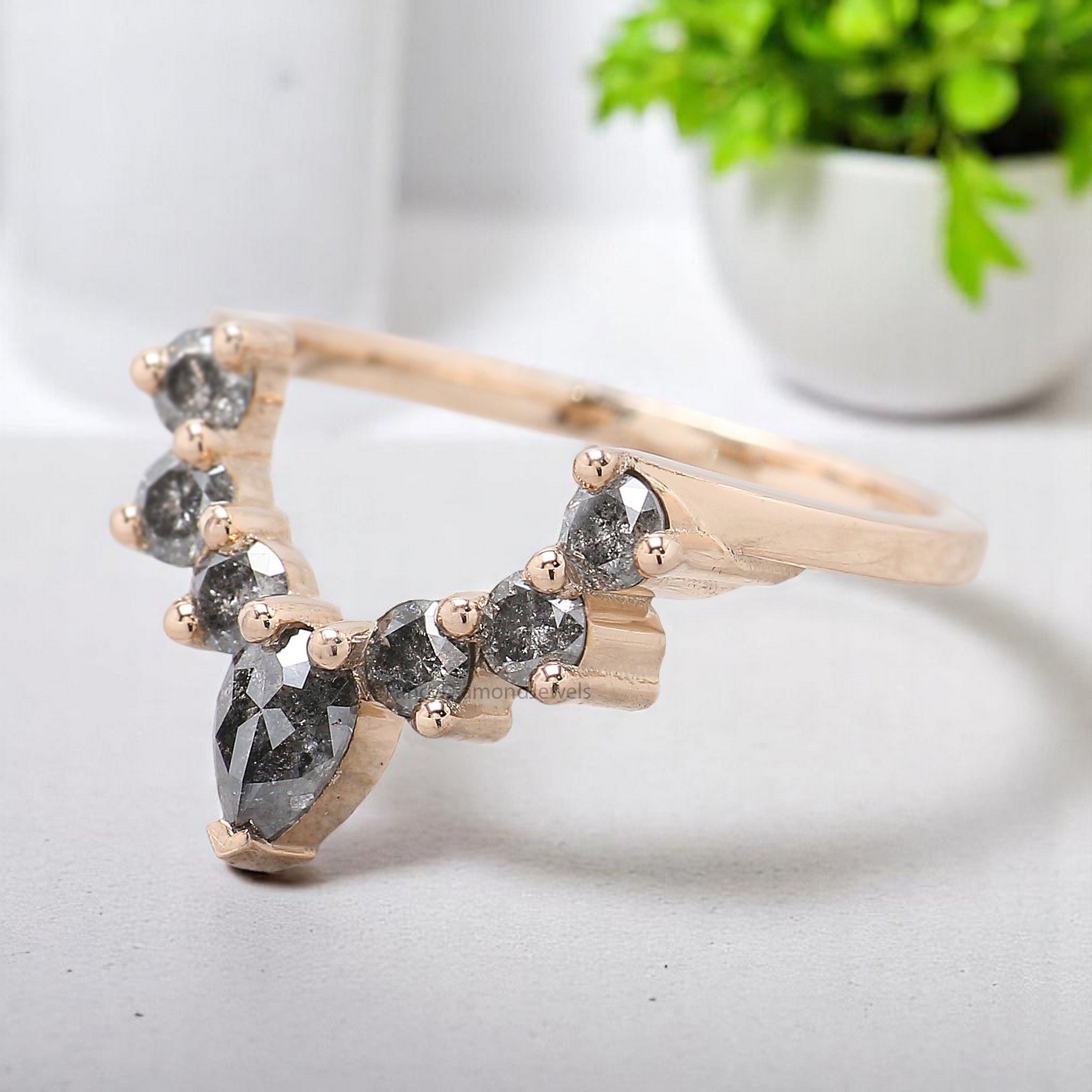 1.50 MM Salt And Pepper Diamond Wedding Band Silver/10K/14K/18K Gold Minimalist stacking dainty matching anniversary Ring Gift For Her KD351