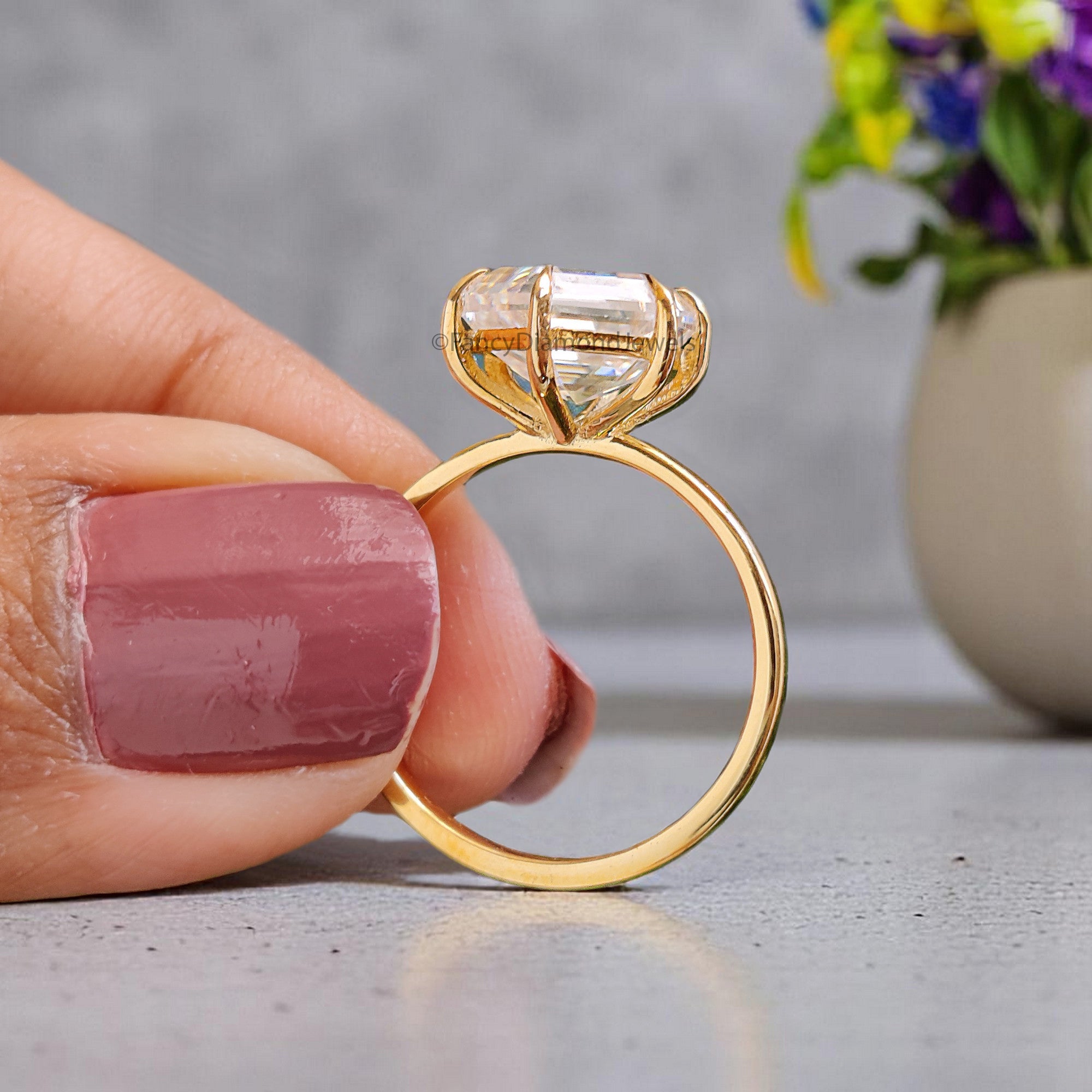 3.20 CT Hexagon Brilliant Cut Moissanite Engagement Ring Prong Setting Ring Wedding Ring Bridal Promise Ring For Women Gift For Her FD353