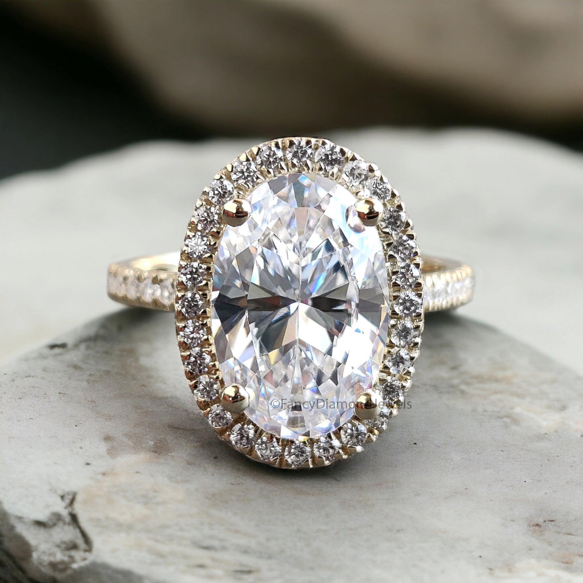 Oval Cut Diamond engagement ring 12mm 10mm 9mm 8mm 7mm stone ring Silver ring Promise ring Simulant ring Halo ring Gift for her FD317