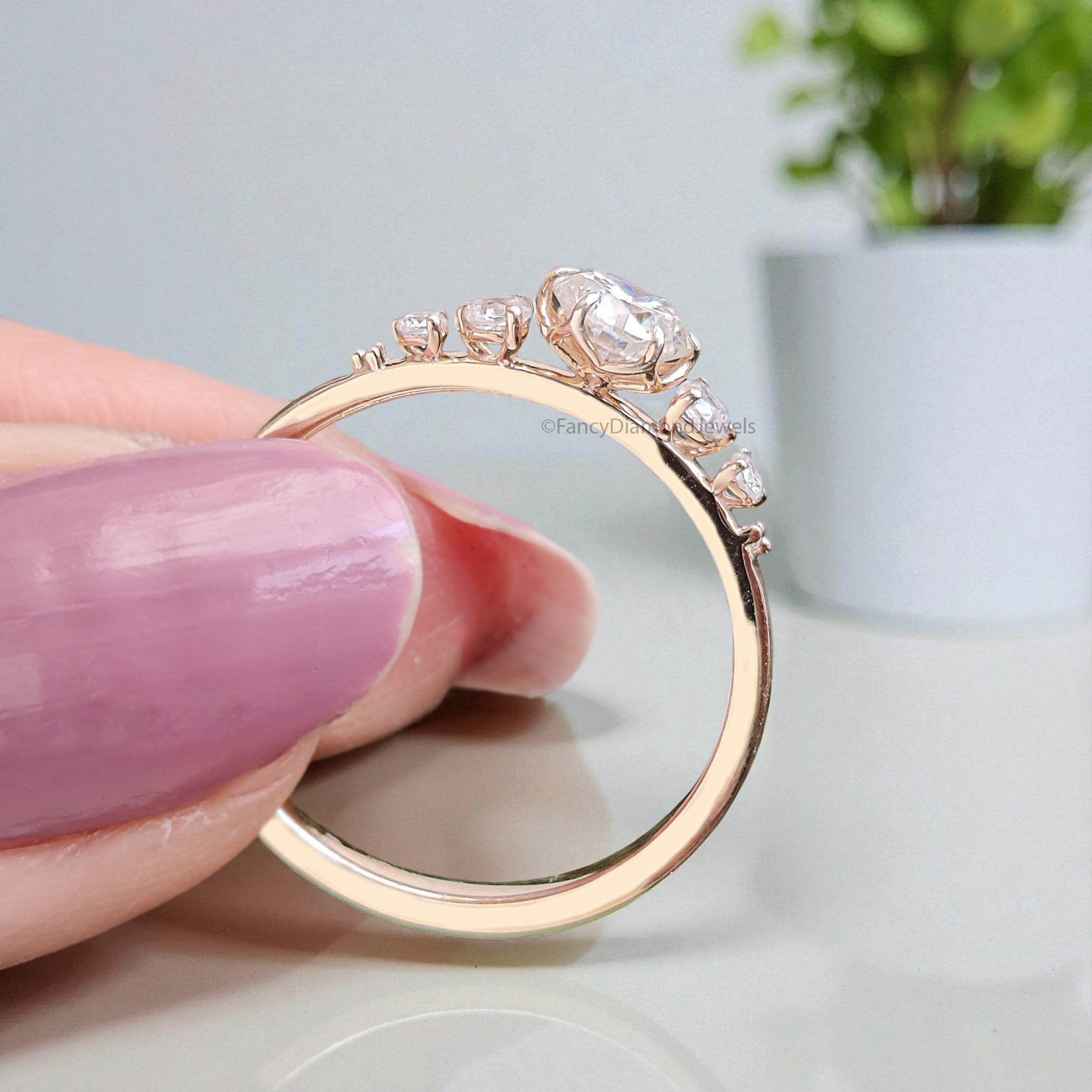 0.35 CT Round Lab Grown Diamond Promise Ring Round Diamond Set in Claw Prongs Ring Multi Diamond Engagement Ring for Women FD456