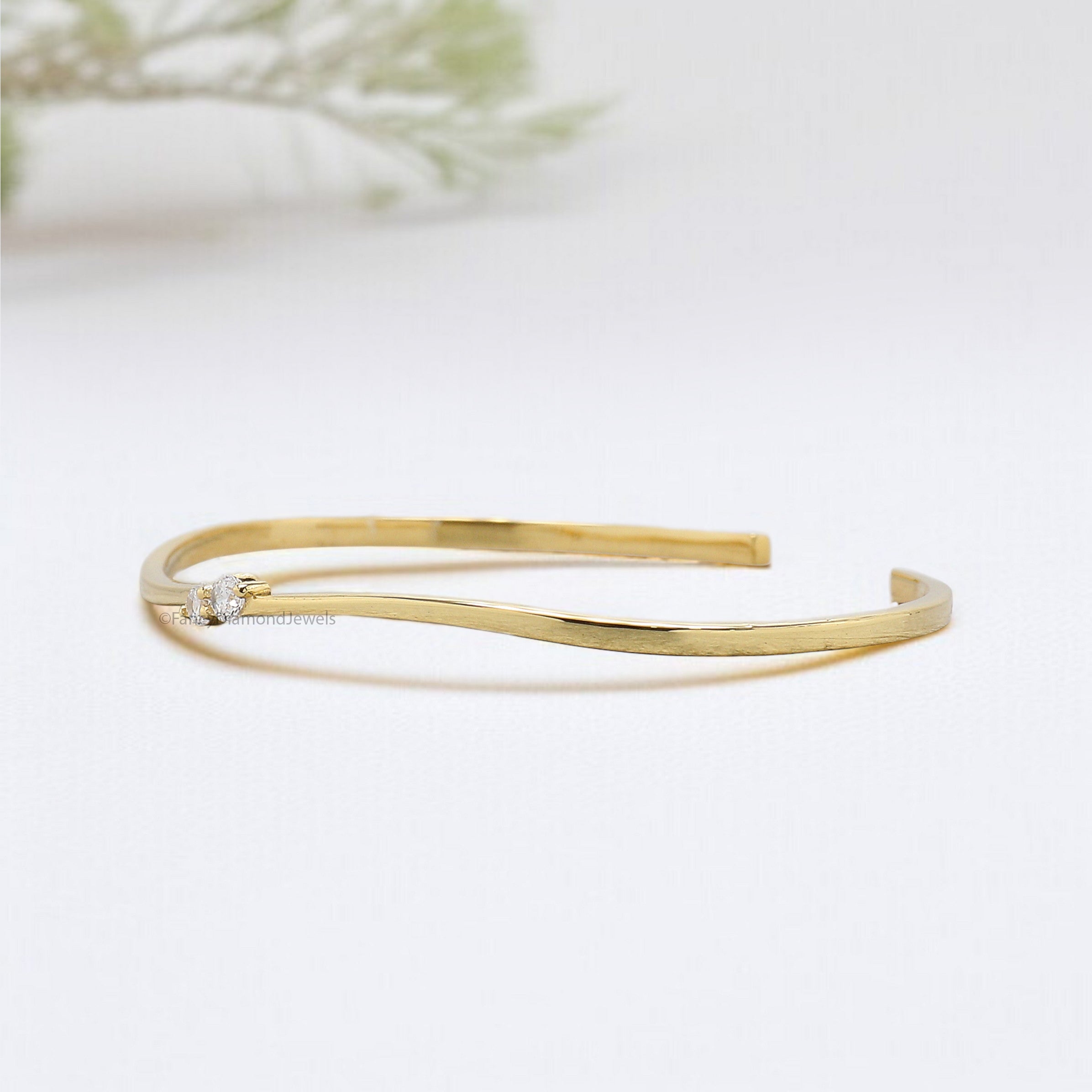 Round White Color Diamond Bracelet White Color Round Diamond Bracelet Gold Bracelet Round Brilliant Cut Diamond Bracelet Gift For Her KD944