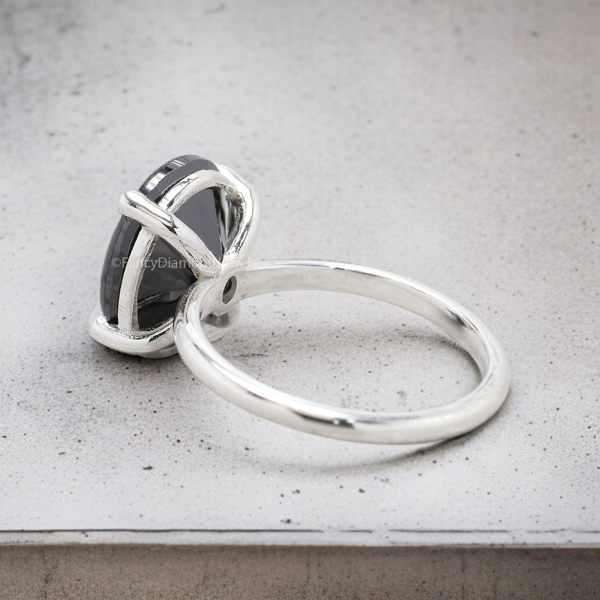 Oval Black Onyx engagement ring 12mm 10mm 9mm 8mm 7mm stone ring Simulant Solitaire ring Diamond ring Silver ring Gift for her FD330