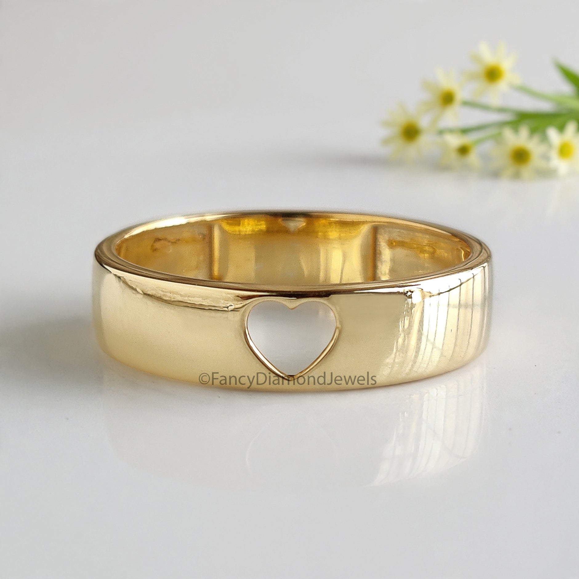 Matching His and Hers Heart Couple Band Set Silver Promise Bands For Couples Wedding Bands Simple Wedding matching anniversary Band FD521