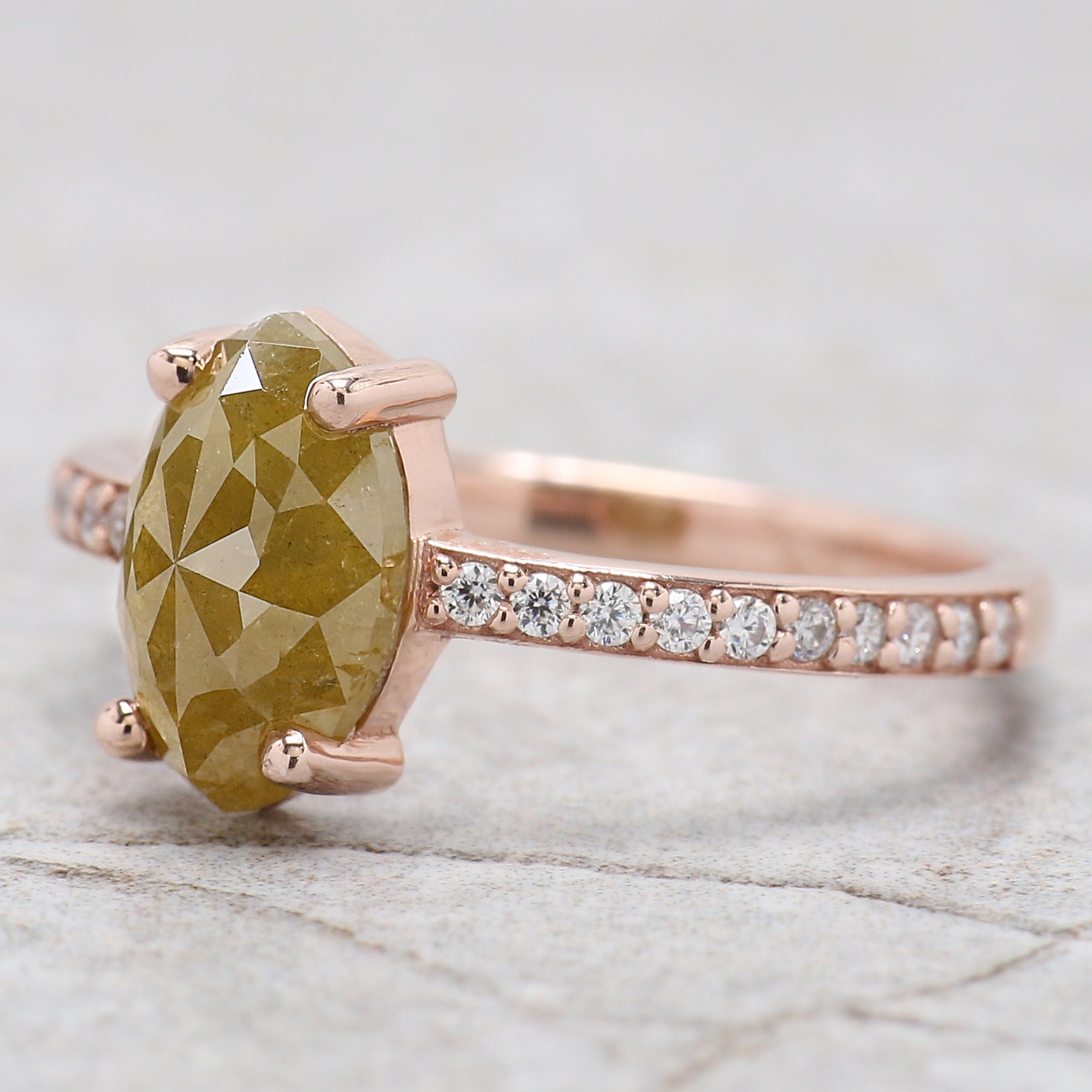 Marquise Shape Yellow Color Diamond Ring 2.04 Ct 9.62 MM Marquise Cut Diamond Ring 14K Rose Gold Silver Engagement Ring Gift For Her QL2127