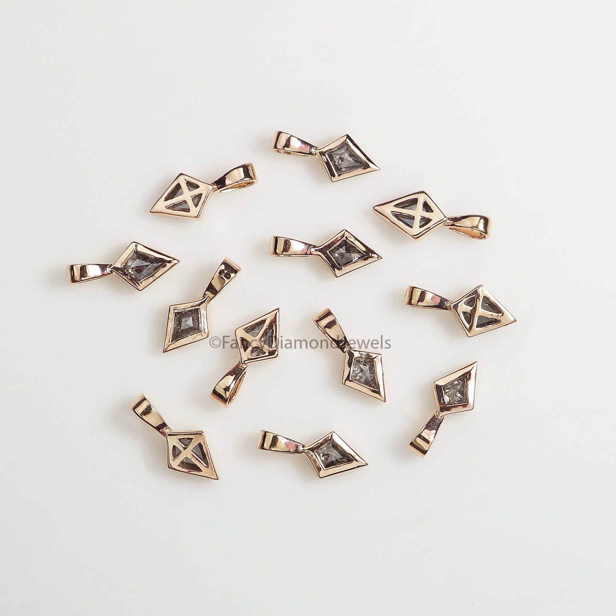 Kite Salt And Pepper Diamond Pendant, Unique Diamond Pendant, Salt And Pepper Diamond Pendant, No Chain Including Only Pendant KD1088