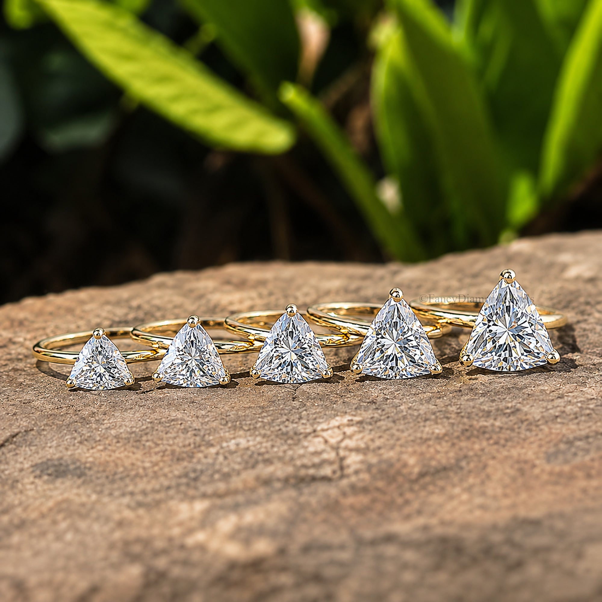 Trillion Cut Engagement ring 6mm 7mm 8mm 9mm 10mm Stone Ring Silver Promise Ring Triangle Shape Diamond Solitaire Ring Gift For Her FD439