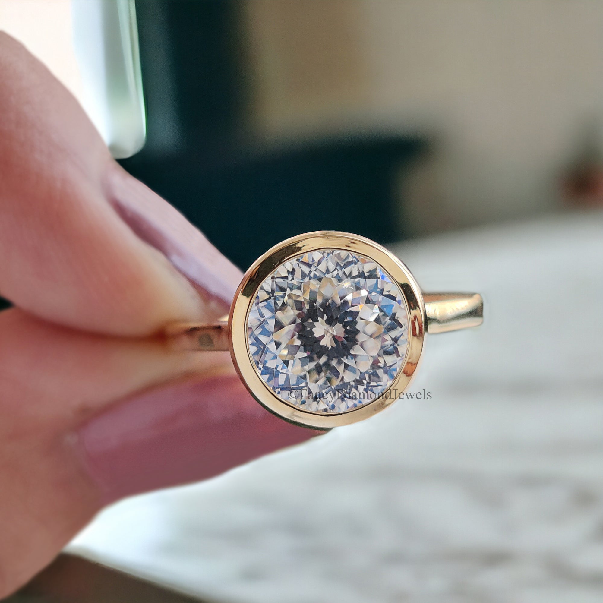 2.30CT Antique Portuguese Cut Bezel Set with Cathedral Setting Colorless Solitaire Moissanite Engagement Ring Anniversary Gift for Her FD132