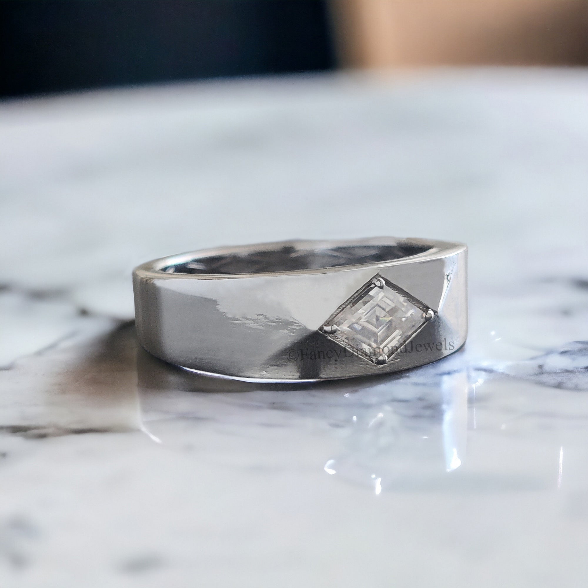 0.50 Kite Shape Moissanite Band Colorless Kite Band Antique Shape Engagement Band Prong Set Wedding Band Anniversary Gift For Her FD118