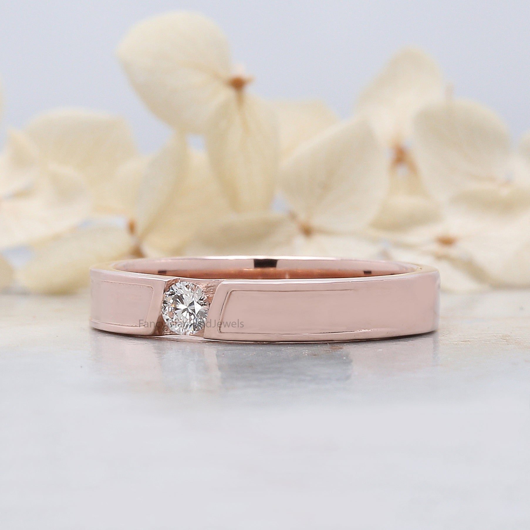 Round White-G Diamond Band, White-G Round Diamond Engagement Band, Round Shape Diamond Band, Round Diamond Band, Round Wedding Band KDL5107