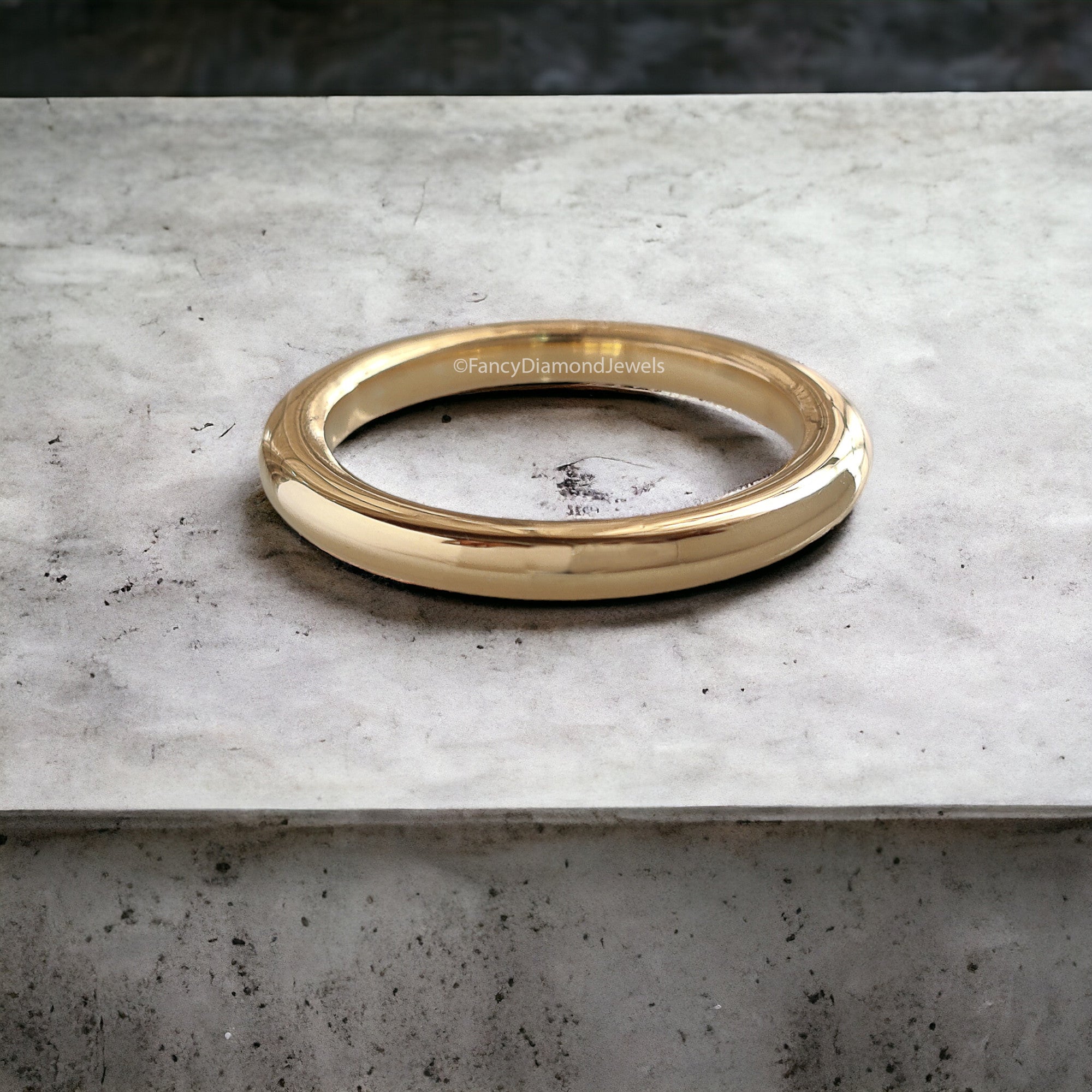 Comfort Fit Solid Gold Band Matching Wedding Band Stackable Band 10k/14k/18k Solid Gold Band Anniversary Gift for Her Designer Band FD14