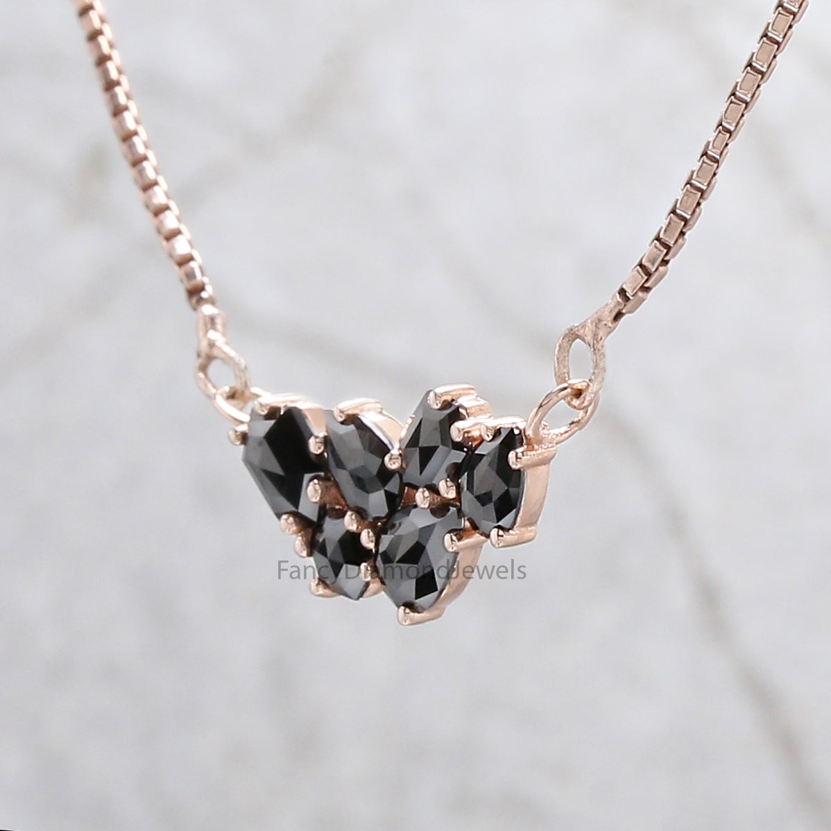 Mix Shape Black Diamond Pendant, Unique Diamond Pendant, Black Diamond Pendant, Dangling Diamond Pendant, Mix Shape Diamond Pendant KDL2701