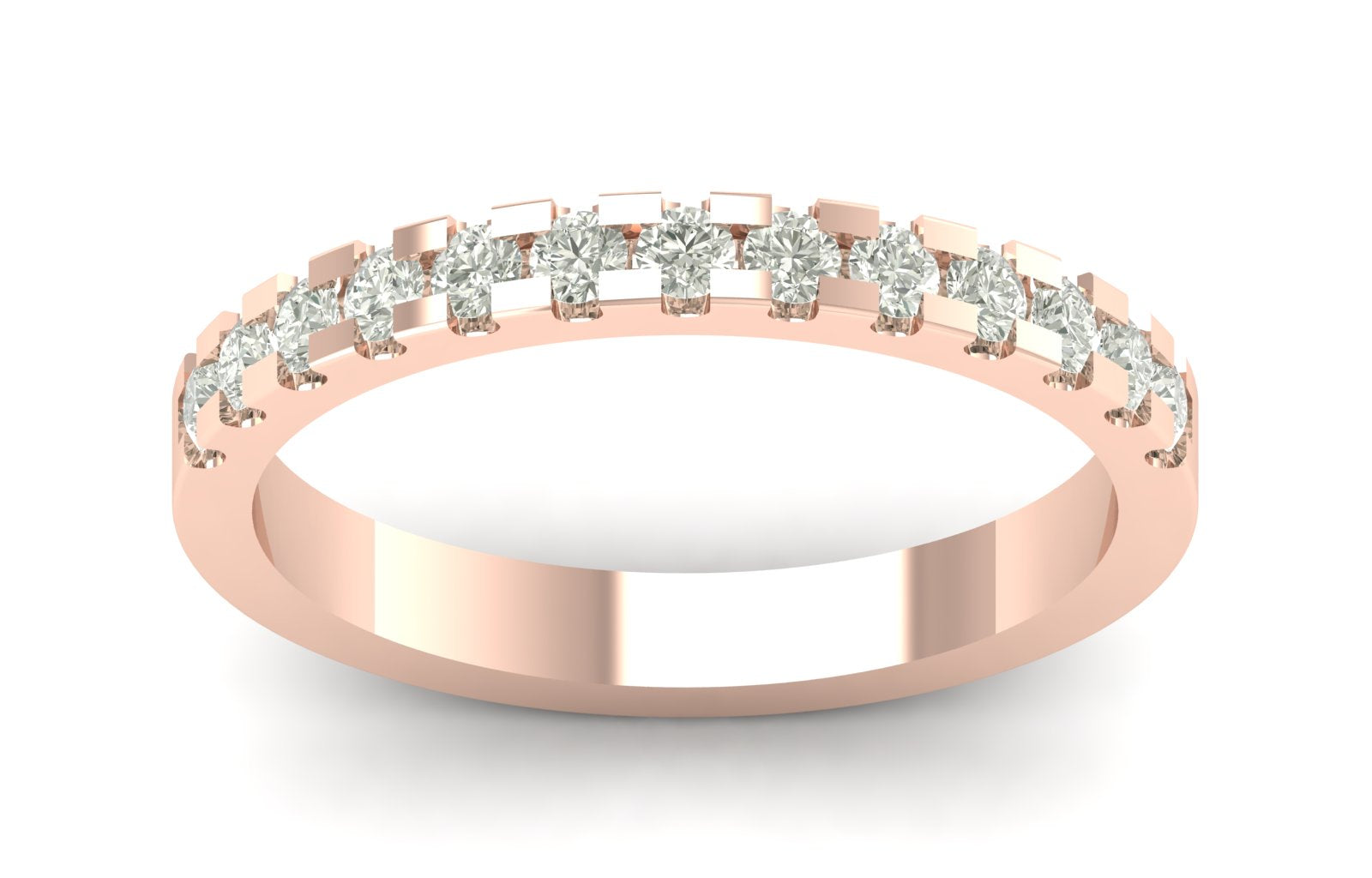 0.39 TW Half Eternity Band Round Cut Lab Grown Diamond Band Engagement Band Prong set Band For Bridal Wedding Band PR622