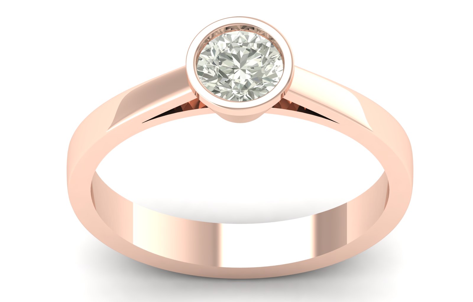 0.47 TW Unique Design Ring Round Cut Lab Grown Diamond Ring Engagement Ring Bezel Setting Design Ring Wedding Ring PR626