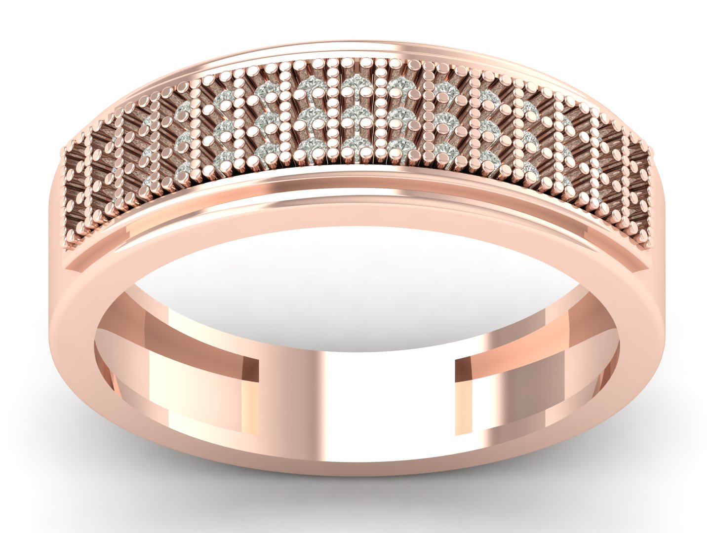 Unique Design Band 0.17 TW Prong Setting Band Round Cut Lab Grown Diamond Band Men's Engagement Band Wedding Band PR641