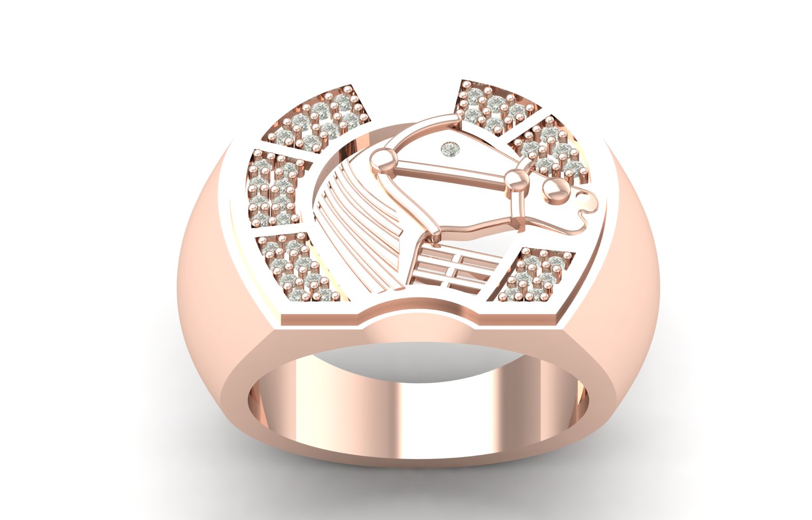 0.17 TW Horse Unique Ring Prong Set Ring Round Cut Lab Grown Diamond Ring Wedding ring Bridal Ring Men's Engagement ring PR600