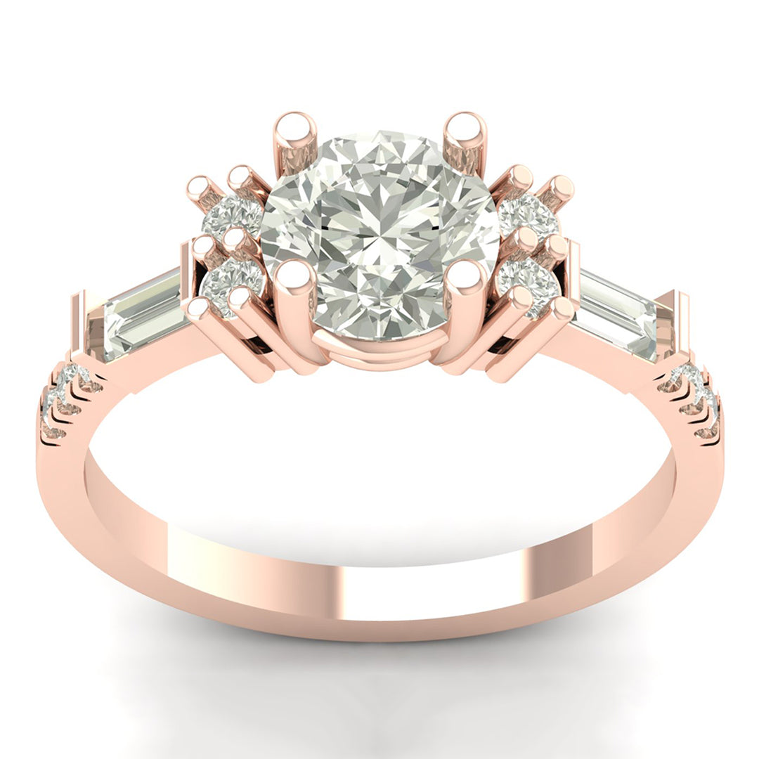 1.68 TW Unique Ring With Round Cut Lab Grown Diamond Ring Prong Set Ring Bridal Wedding ring Engagement ring PR645