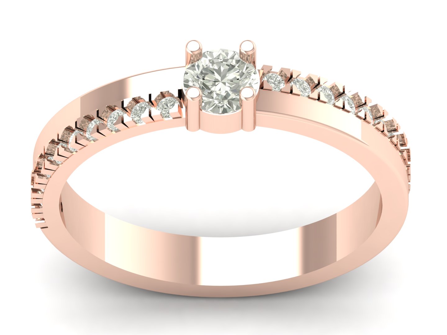 0.40 TW Round Cut Lab Grown Diamond Ring Round Prong Setting Engagement Ring Bridal Wedding Ring PR624