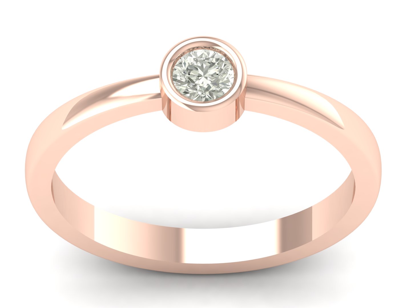 Unique Design Ring 0.16 TW Round Cut Lab Grown Diamond Ring Bezel Setting Design Ring Engagement Ring Wedding Ring PR627