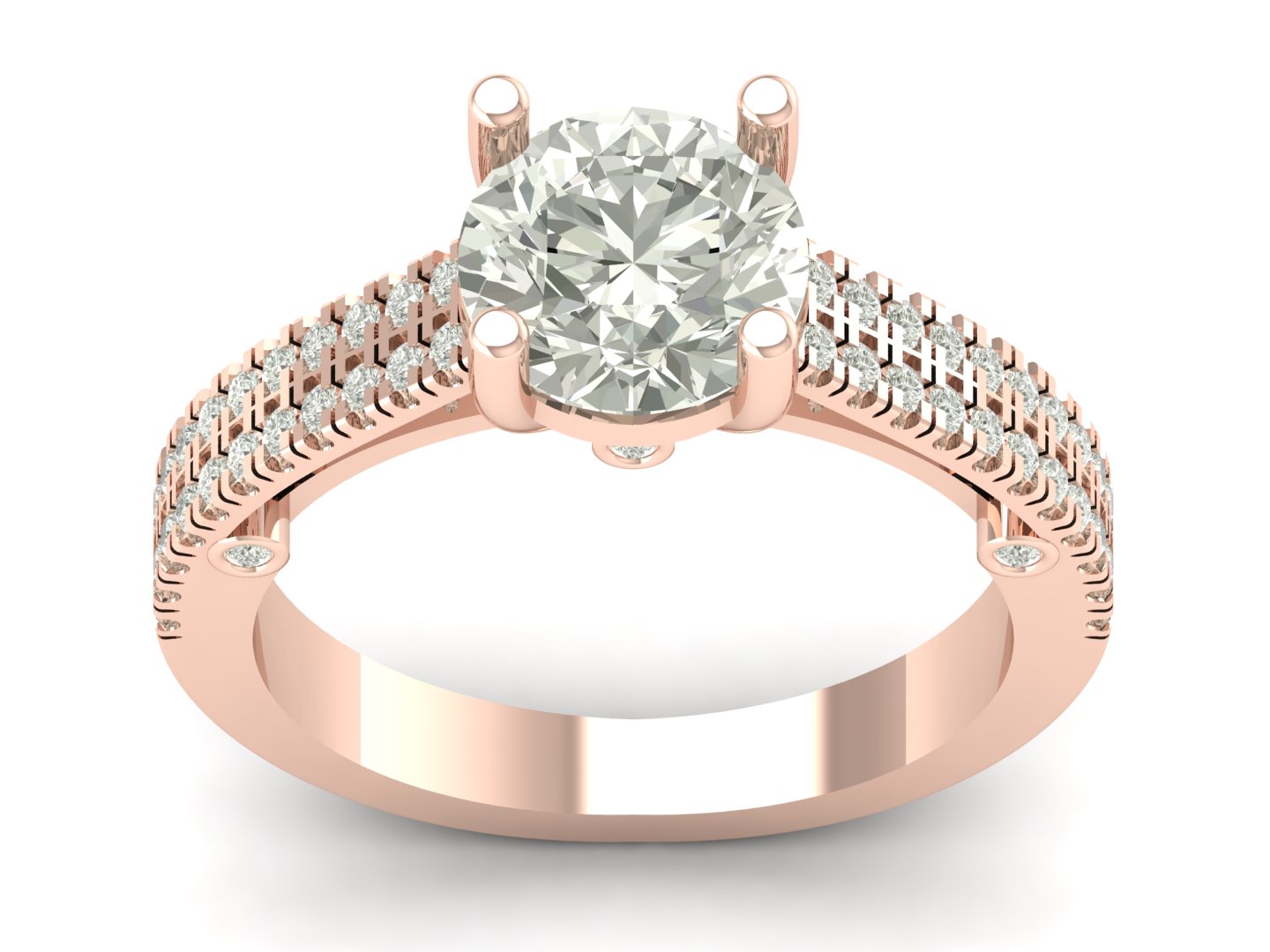 2.32 TW Round Cut Lab Grown Diamond Ring Prong Set Solitaire Ring Wedding Ring Engagement Ring PR611